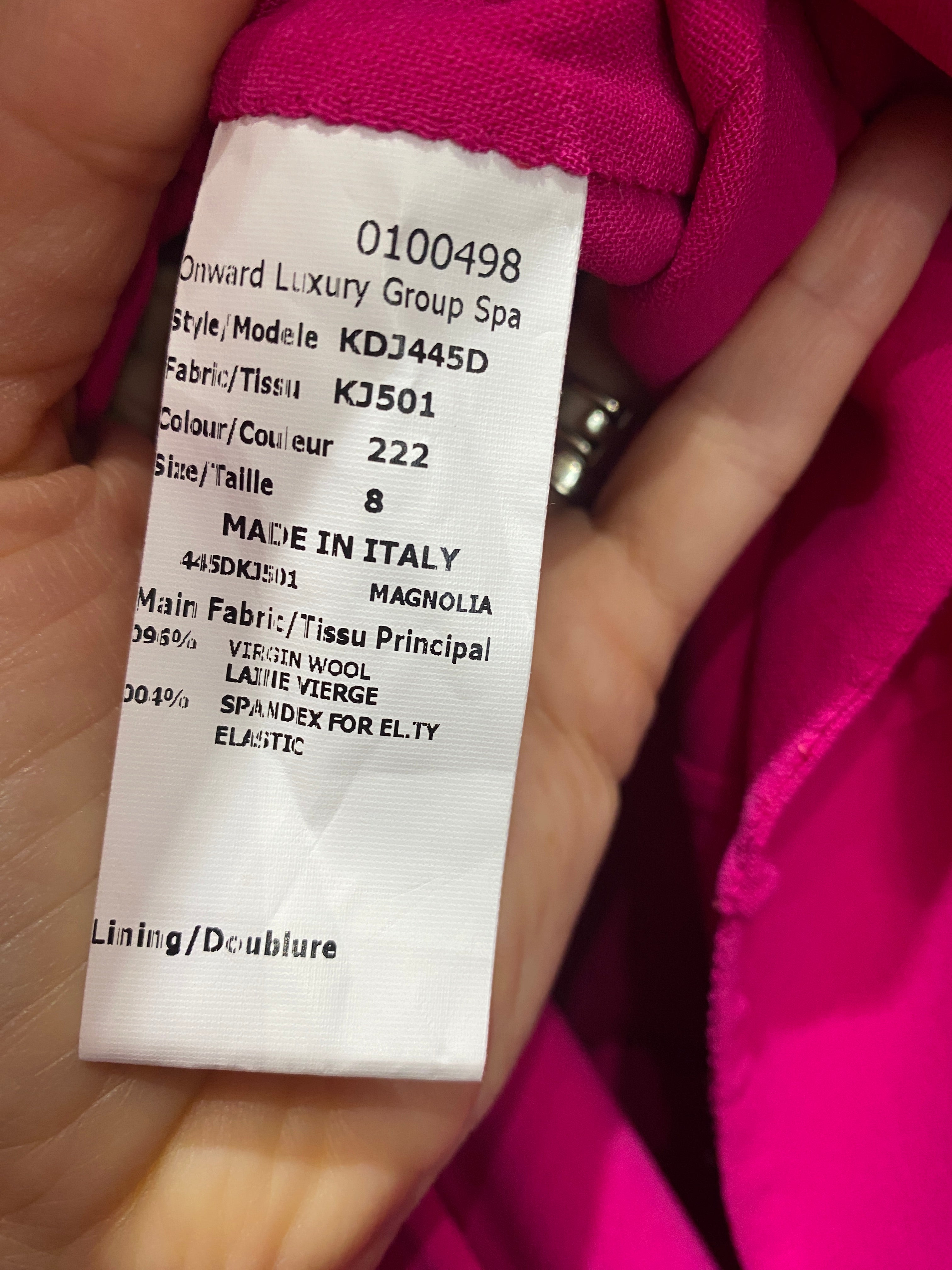 Michael Kors New £1790 Fuchsia Wool Midi Dress M