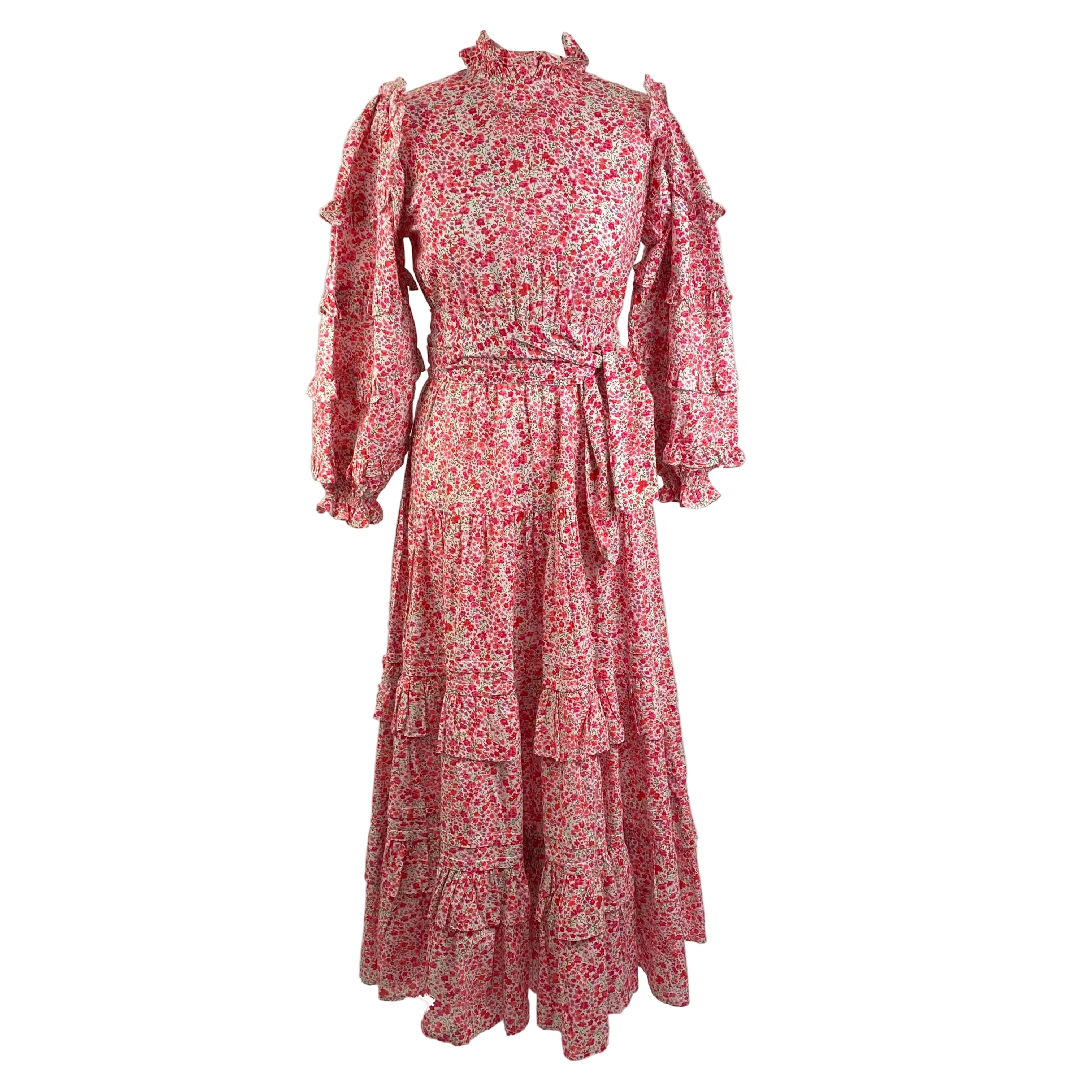 Seraphina New Pink Ditzy Floral Cotton Maxi Dress S