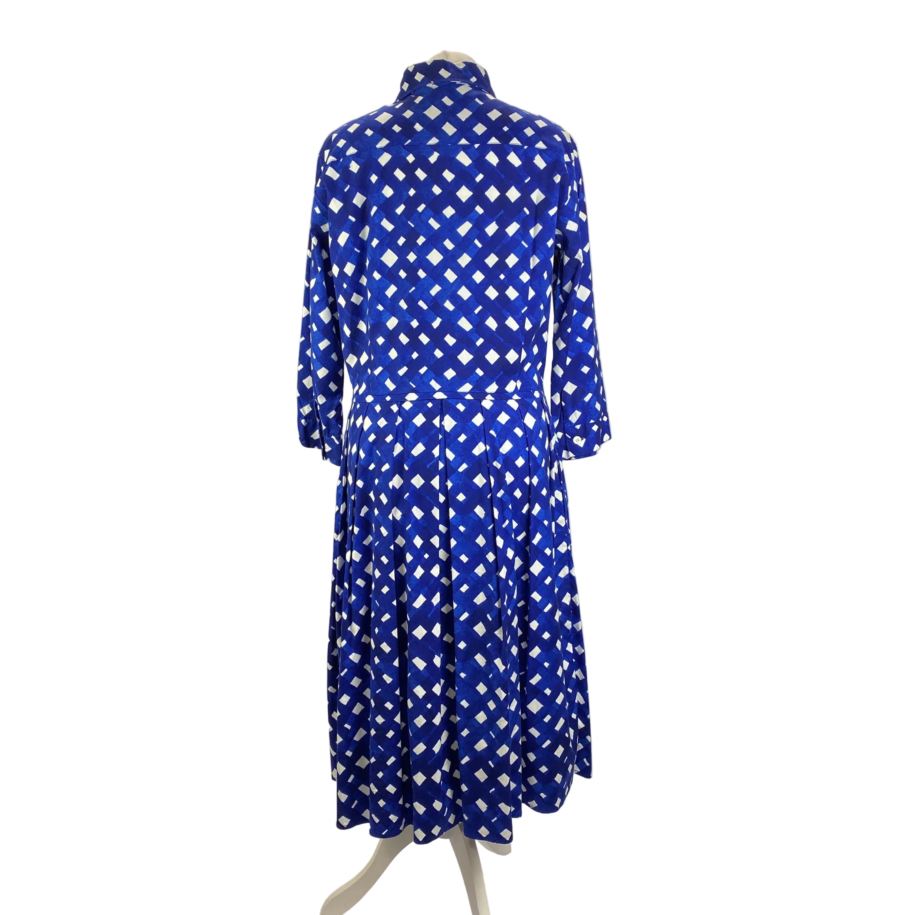 Samantha Sung £811 Blue Check Terry Shirt Dress XL