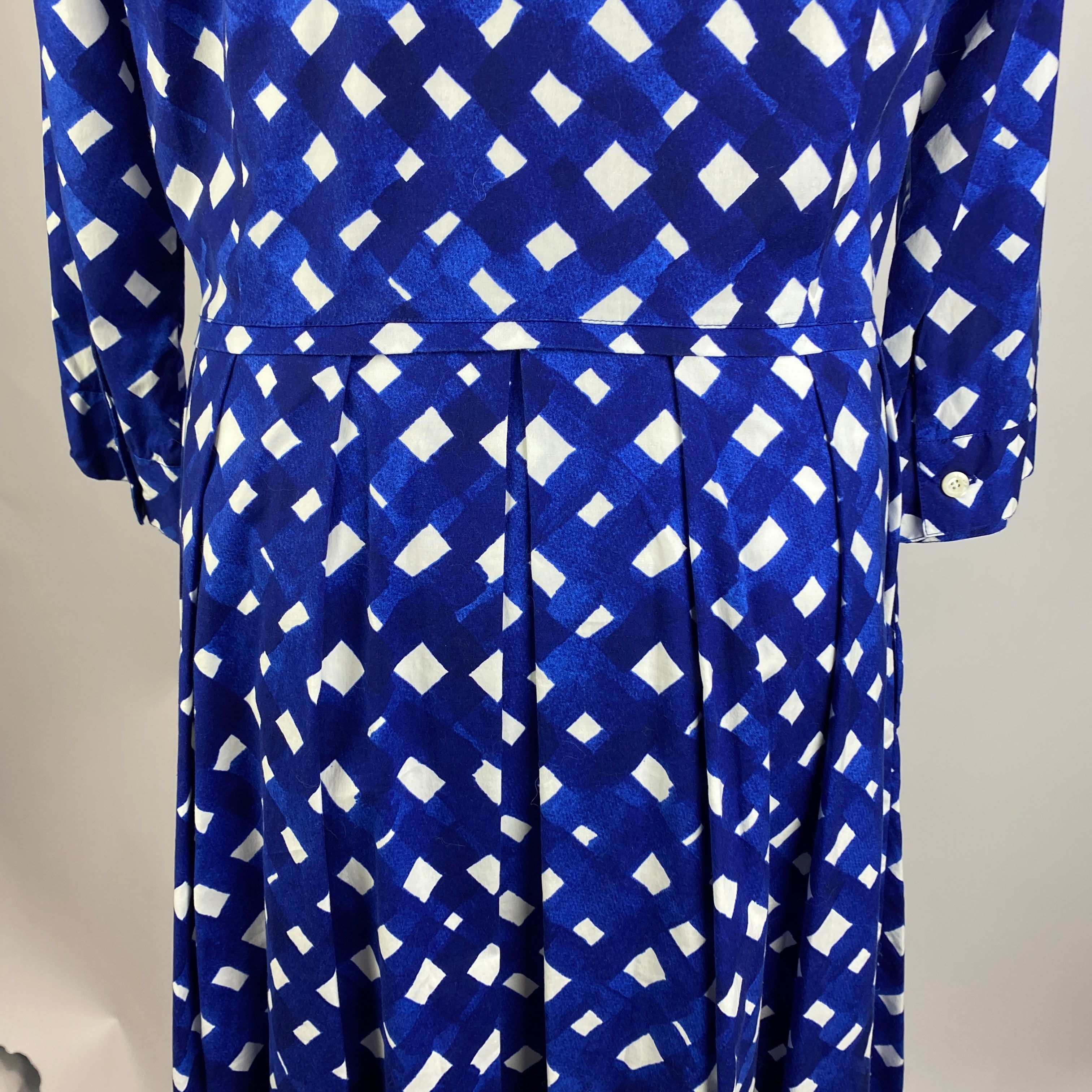 Samantha Sung £811 Blue Check Terry Shirt Dress XL