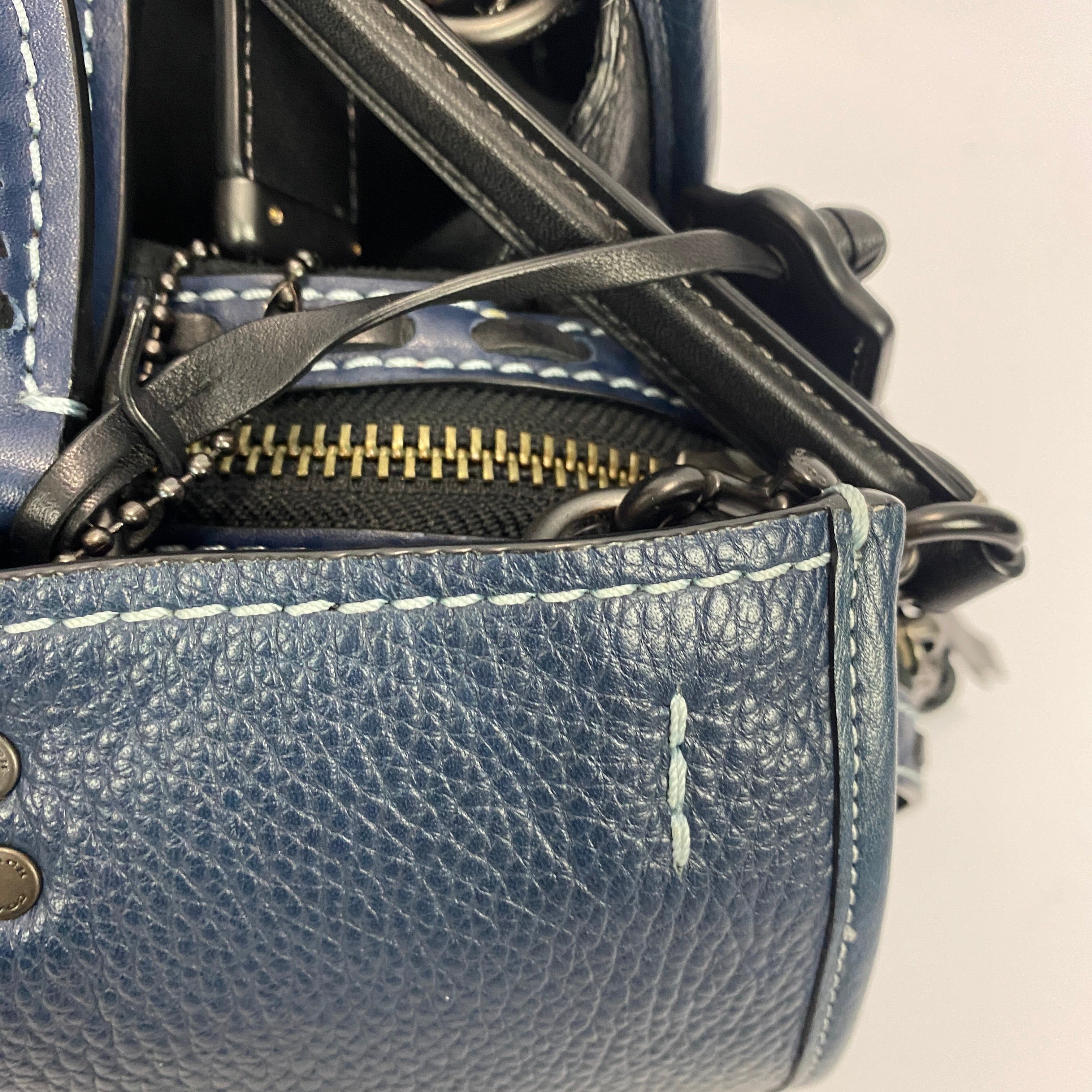 Coach 1941 New £795 Prussian Blue Rogue 31 Whipstitch Tote Bag