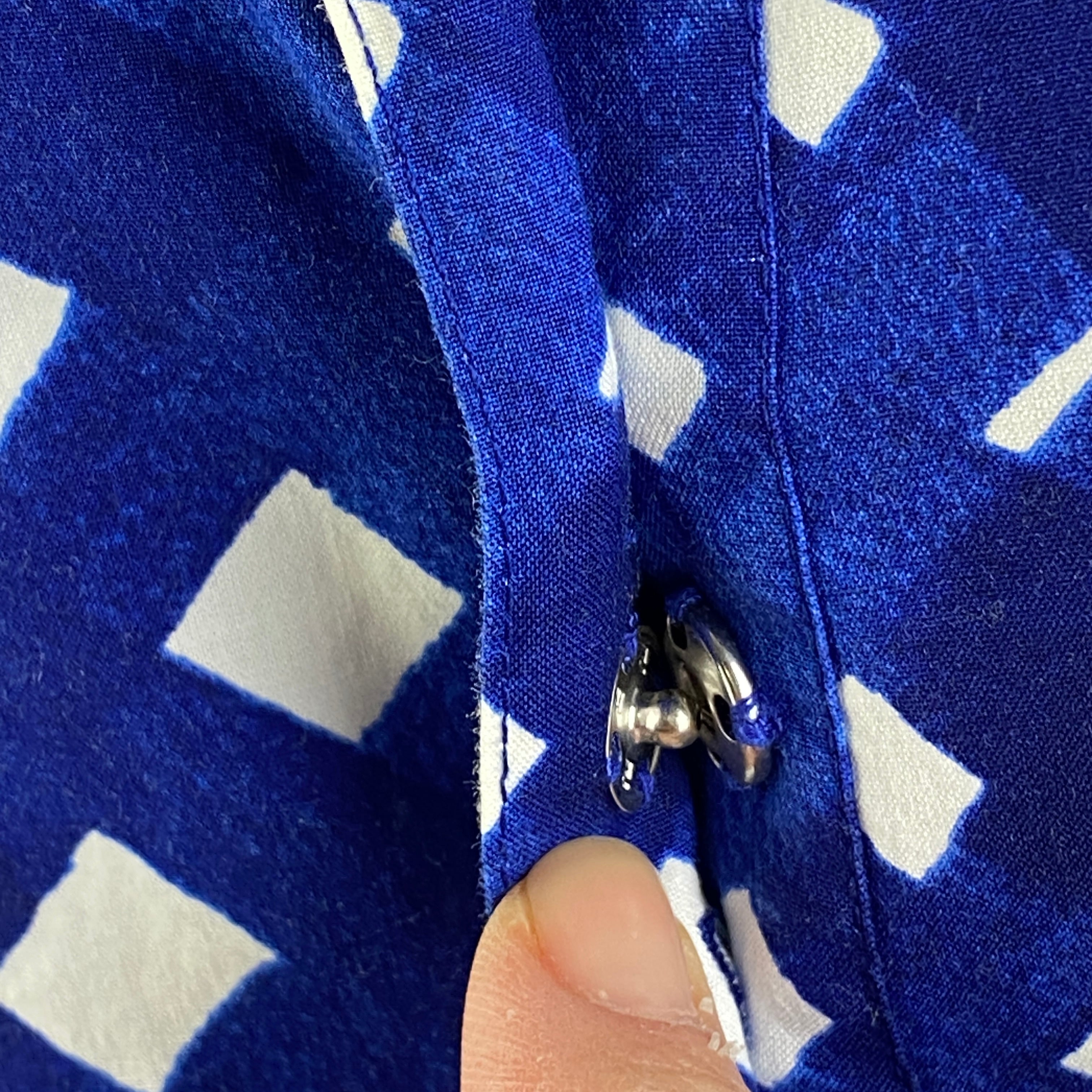 Samantha Sung £811 Blue Check Terry Shirt Dress XL