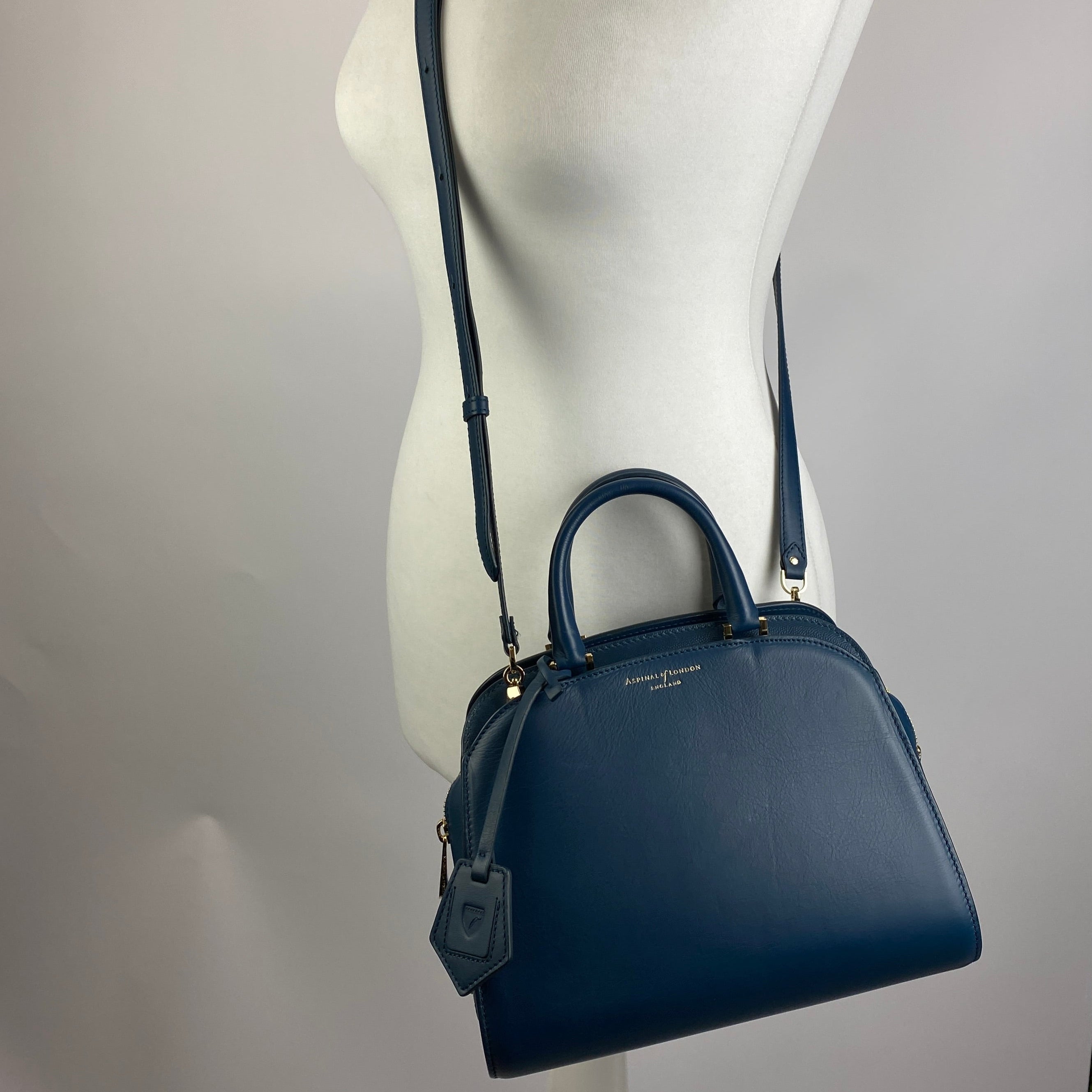 Aspinal of London New Teal Mini Hepburn Shoulderbag