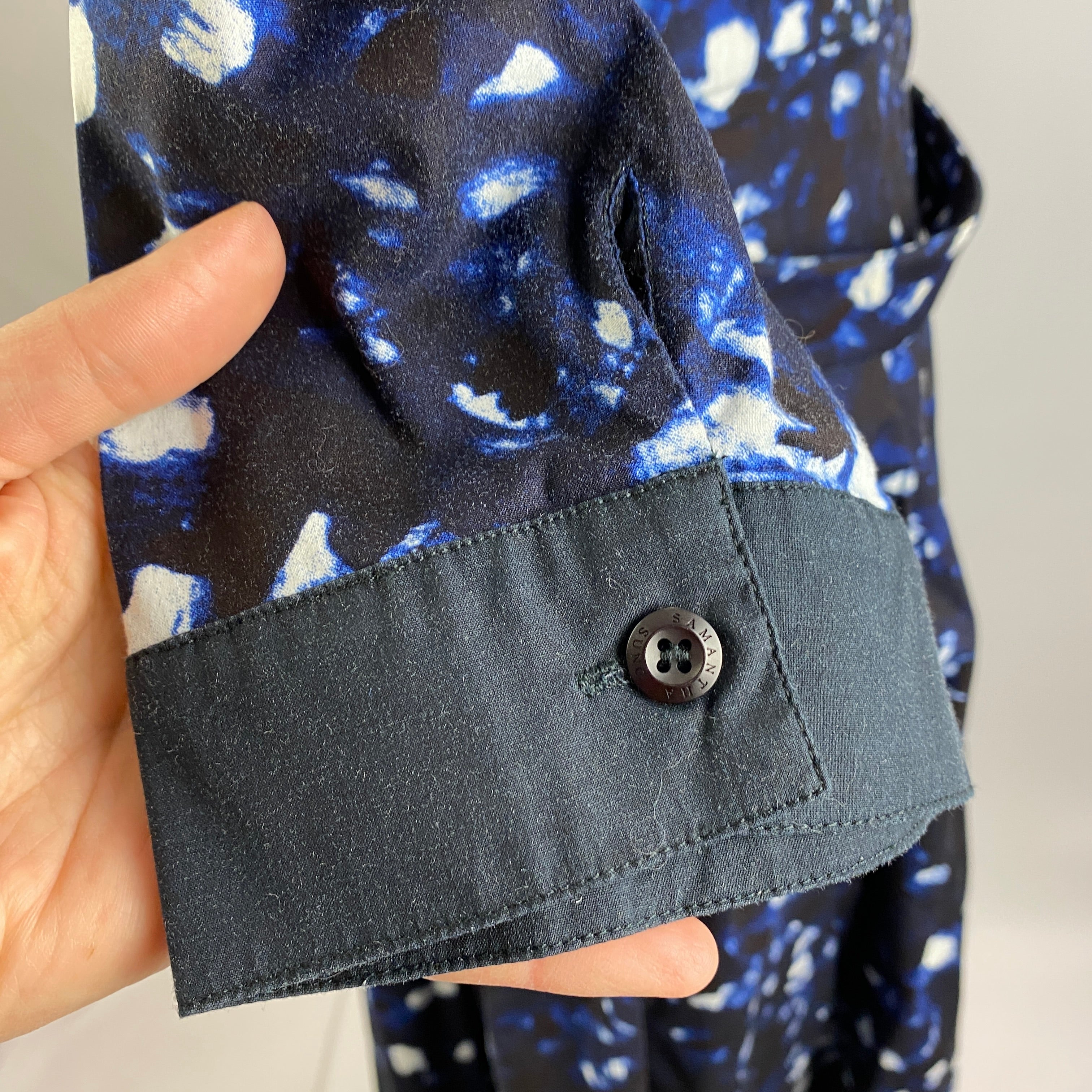Samantha Sung £811 Navy Tie Dye Terry Shirt Dress XL