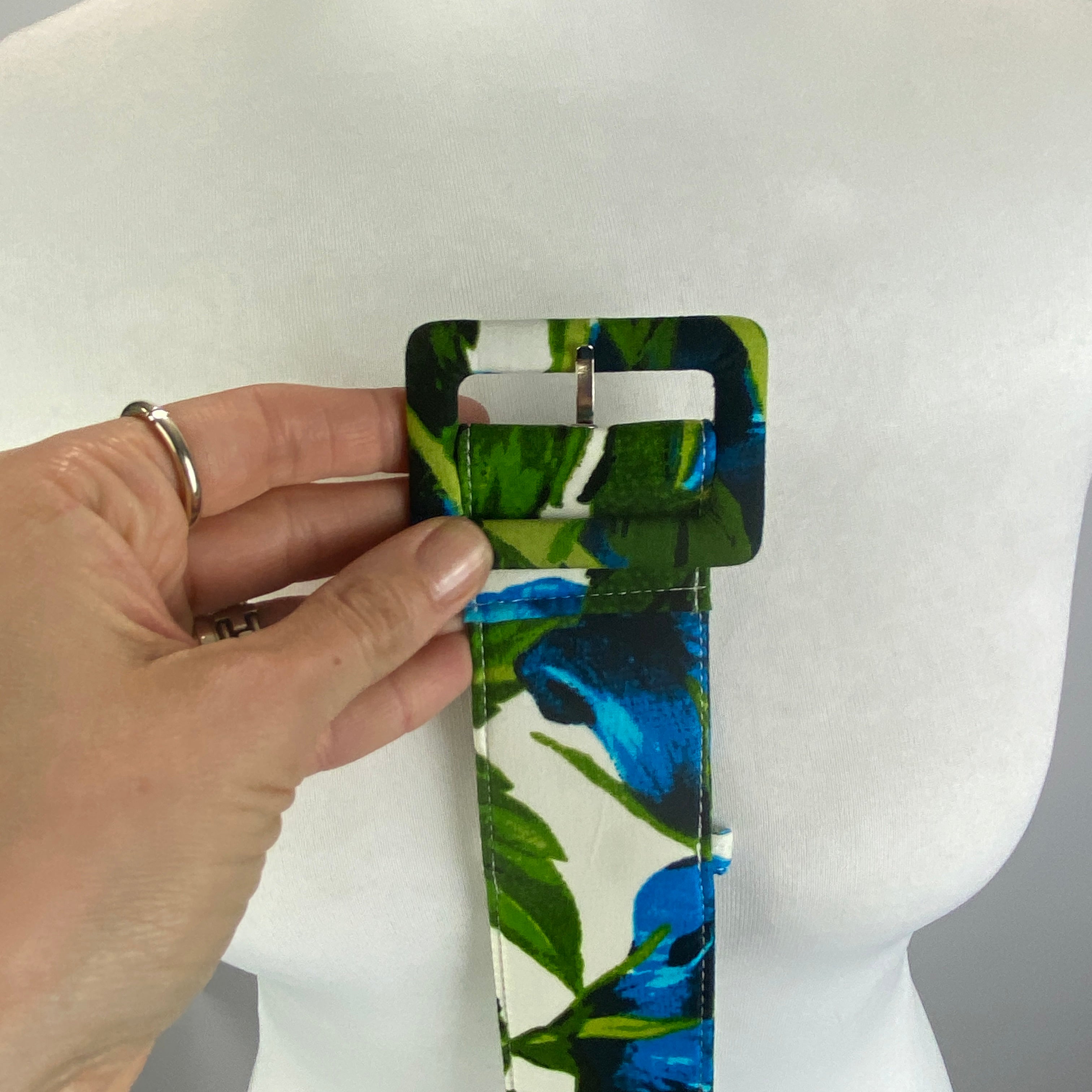 Samantha Sung £1450 Blue & Green Peony Bloom Audrey Shirt Dress XL