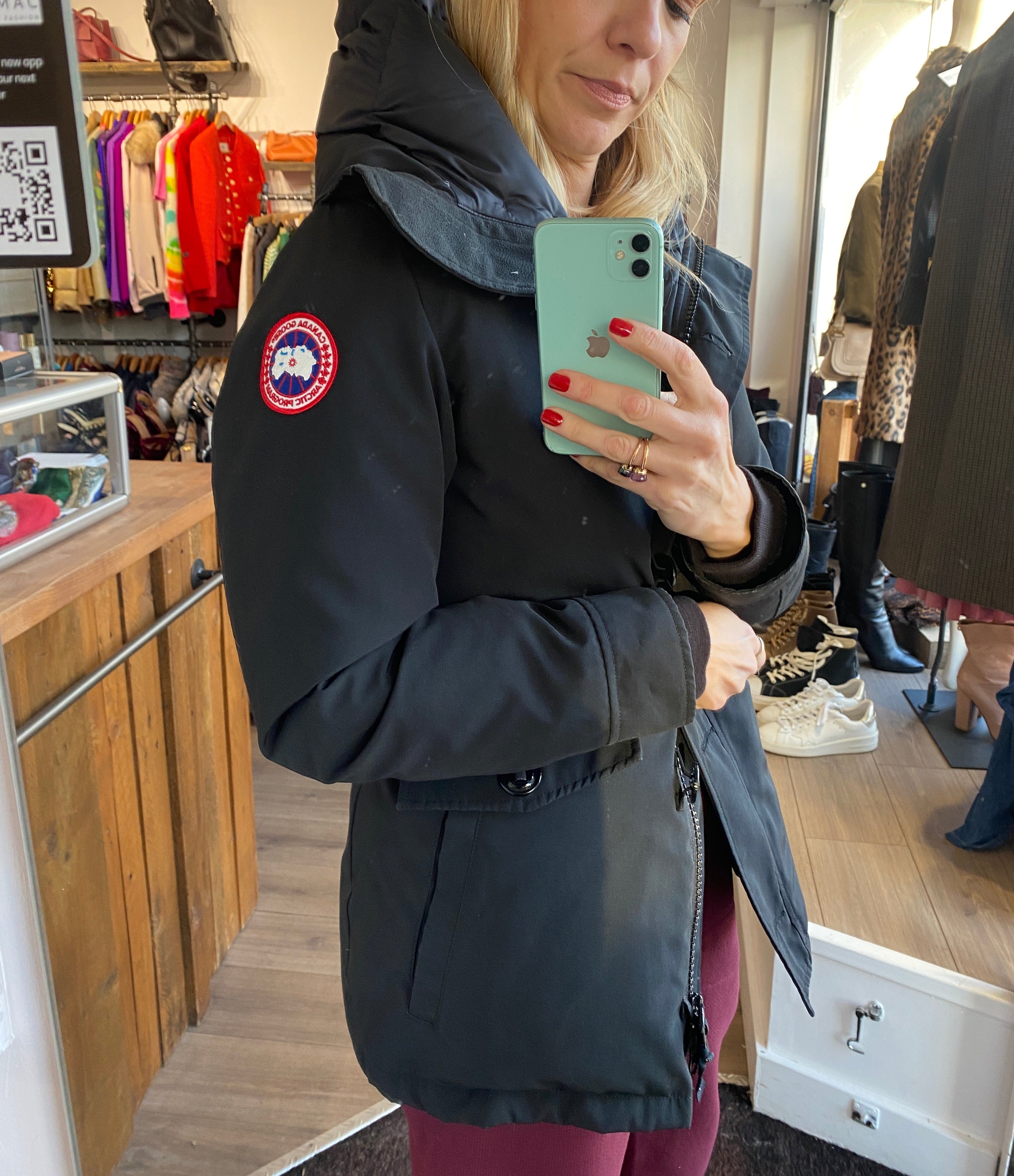 Canada Goose £1325 Black Rossclair Coat M