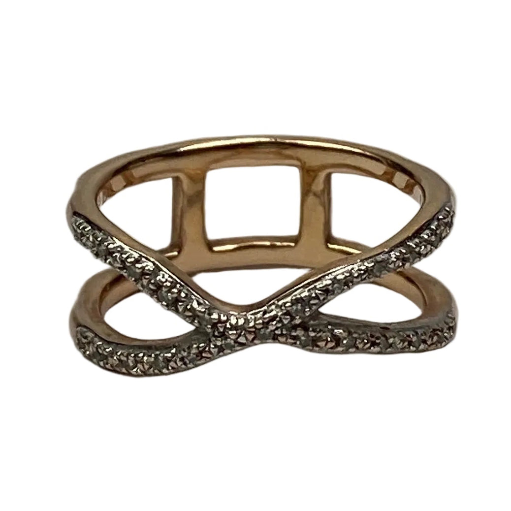 Monica Vinader £299 Rose Gold Vermeil Riva Wave Cross Ring