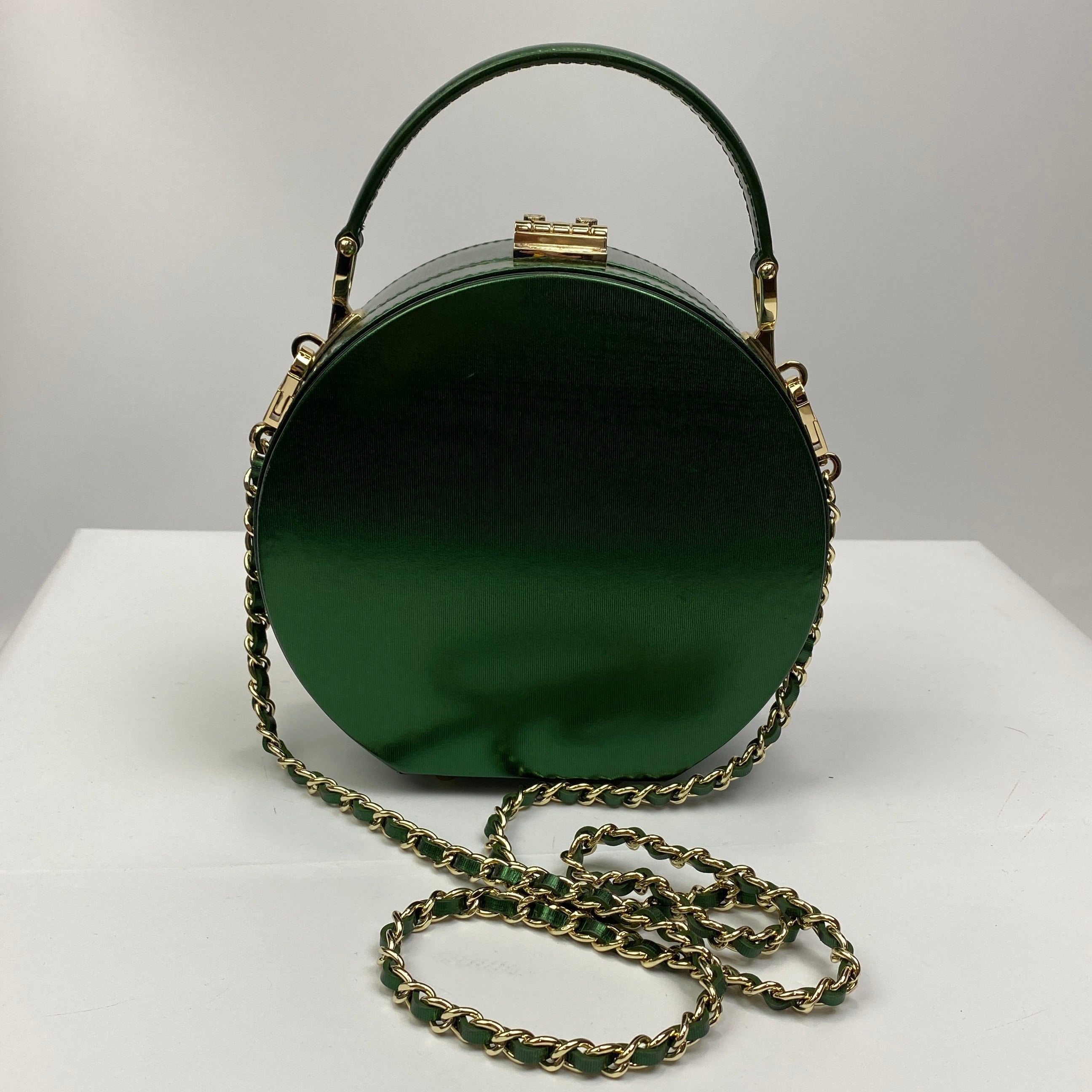 Aspinal of London x Giles New £650 Evergreen Hat Box Bag