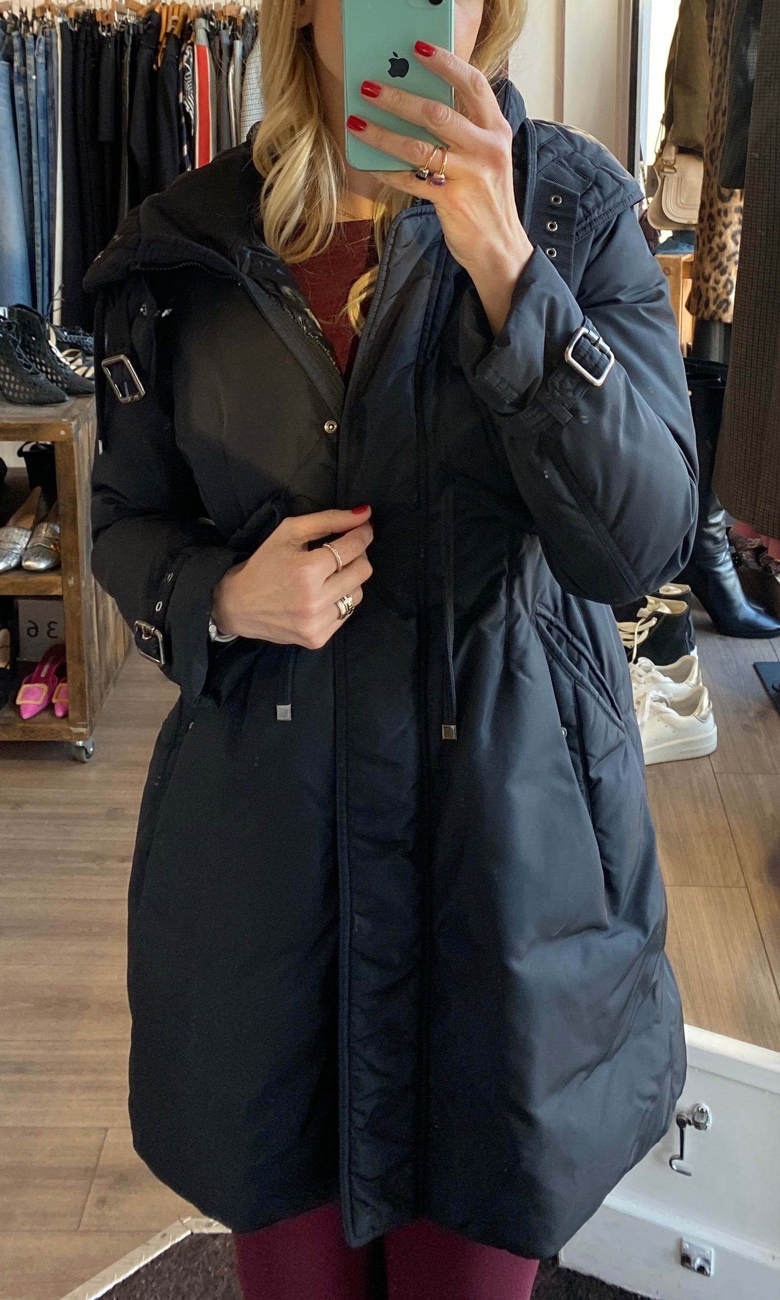 Moncler £1800 Black Phalangere Padded Coat M