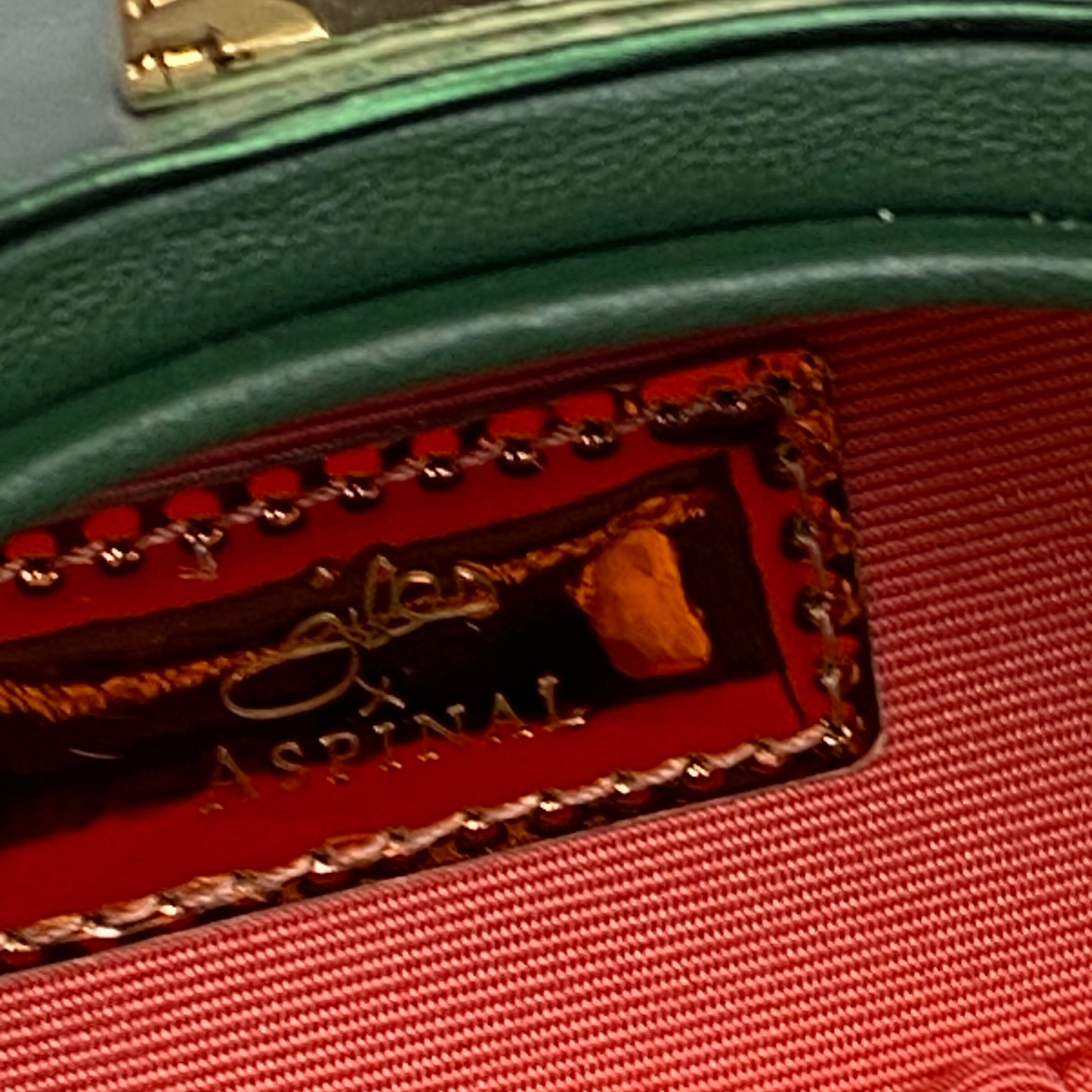 Aspinal of London x Giles New £650 Evergreen Hat Box Bag
