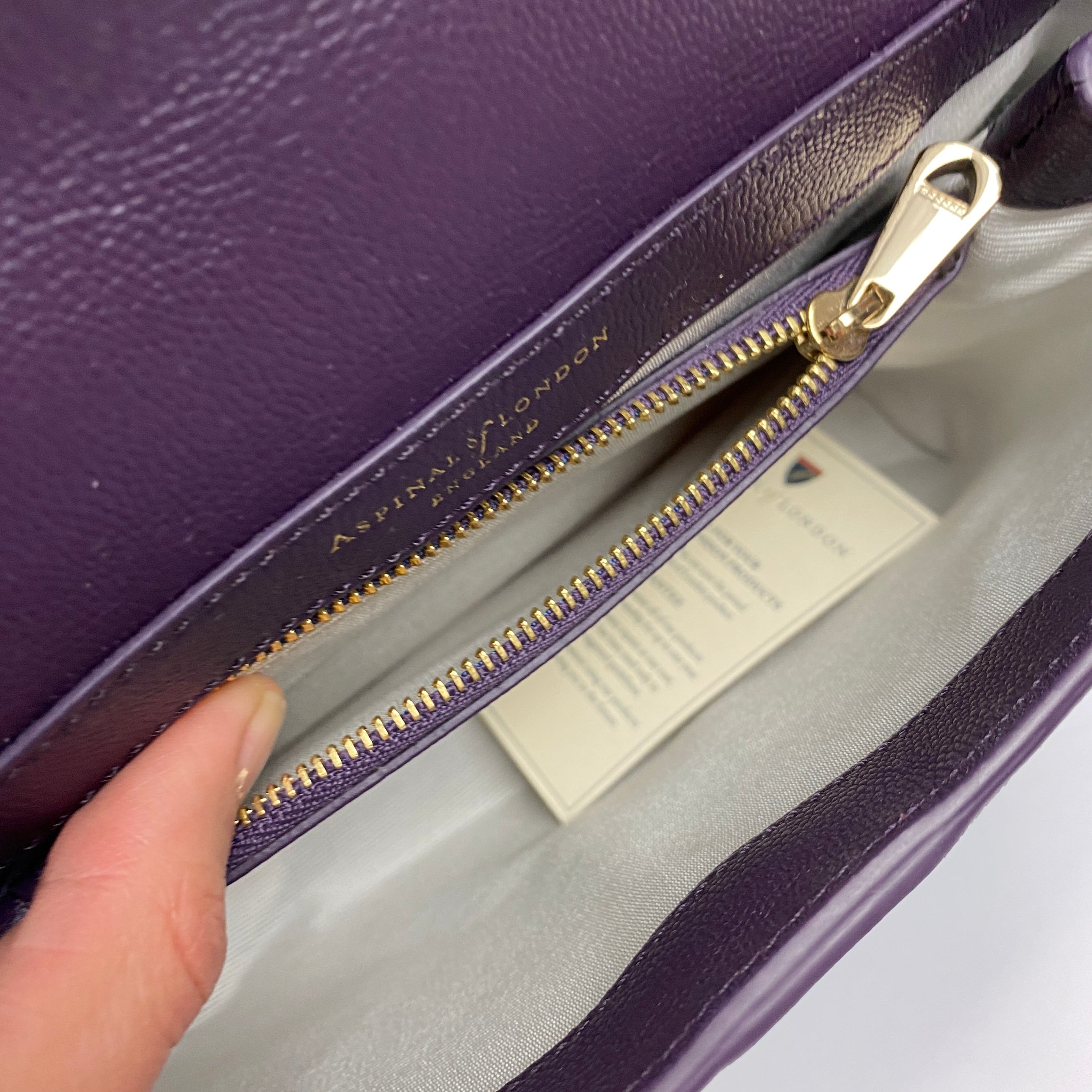 Aspinal of London New £495 Purple Medium Lottie Shoulderbag