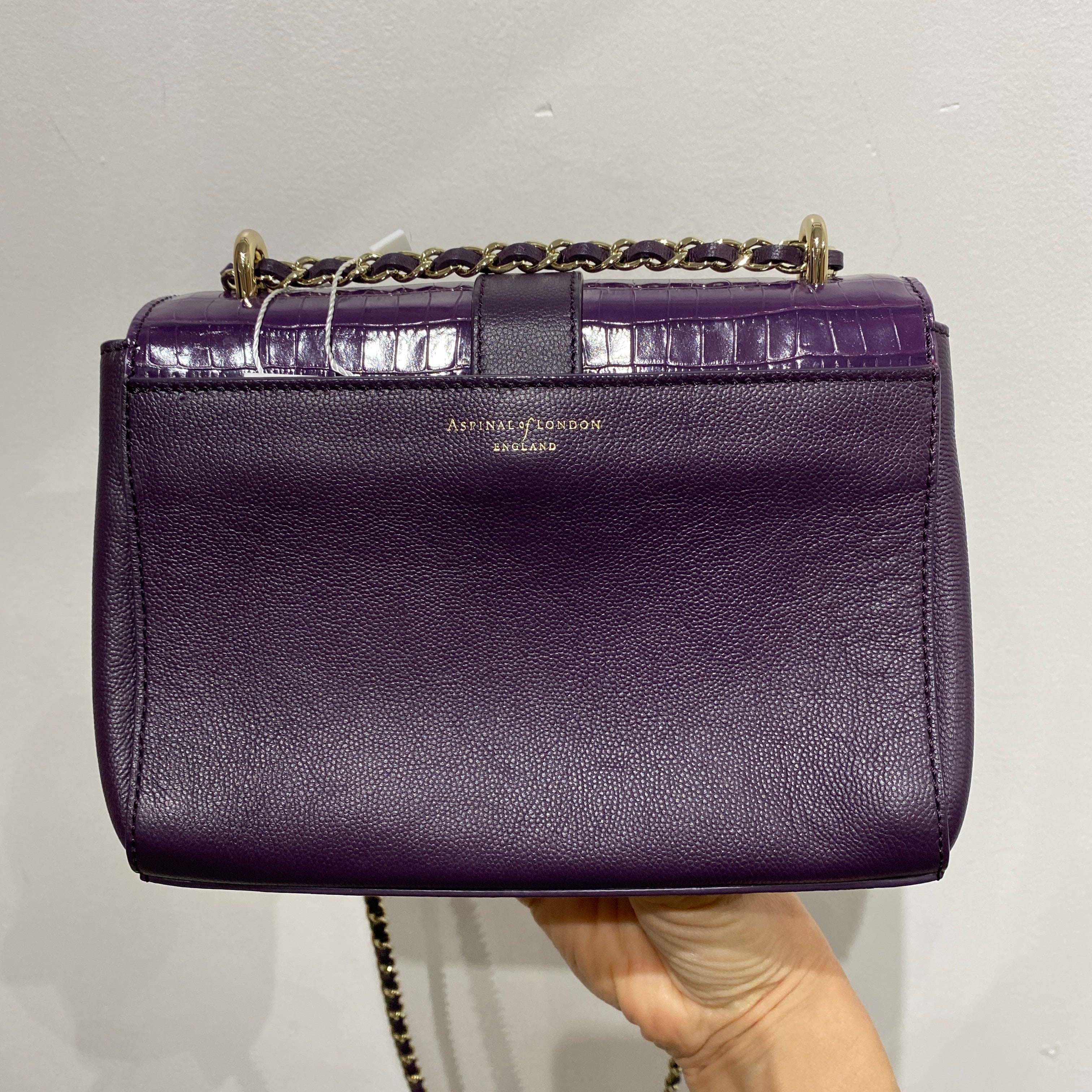 Aspinal of London New £495 Purple Medium Lottie Shoulderbag