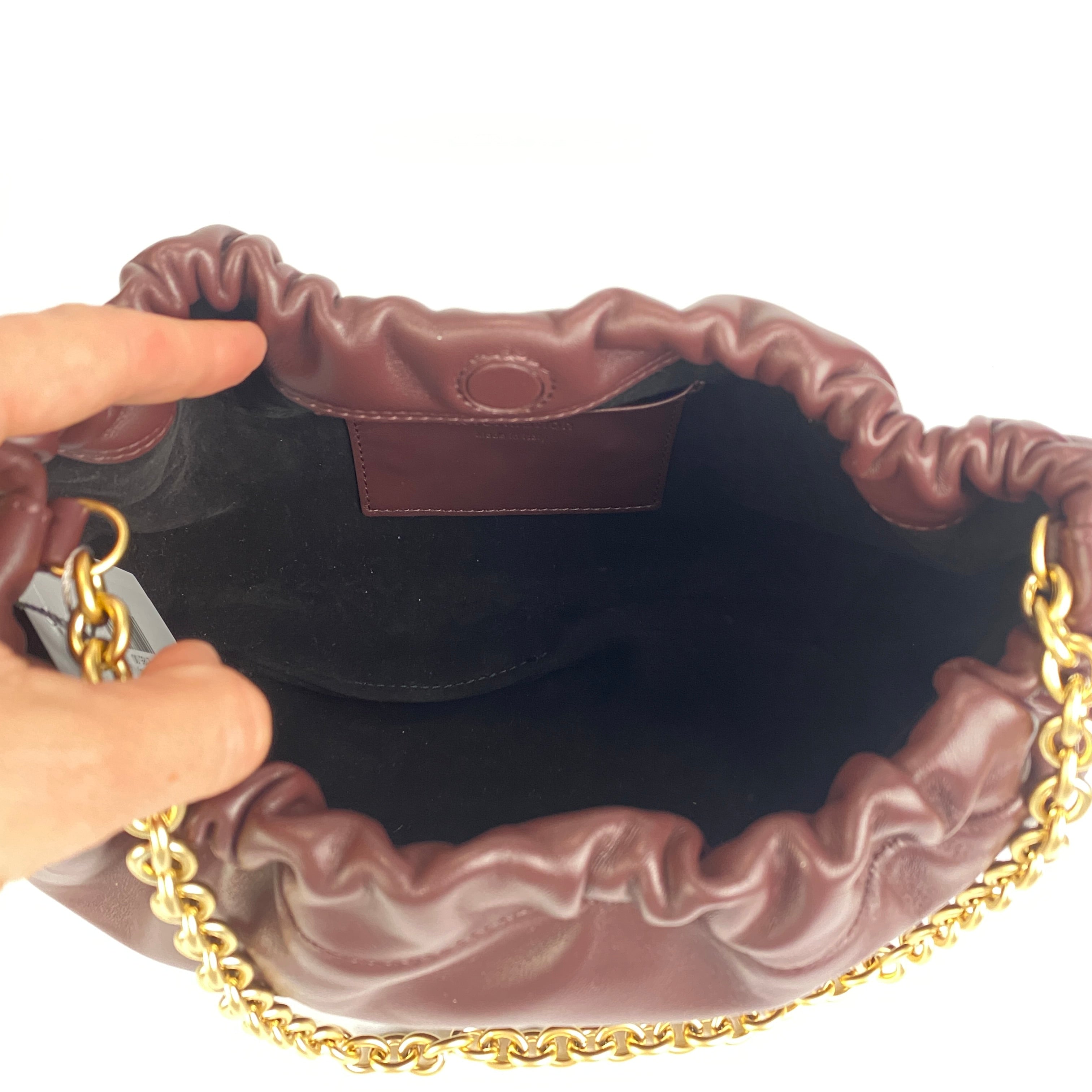 Reformation New £350 Burgundy Dahlia Shoulder Bag