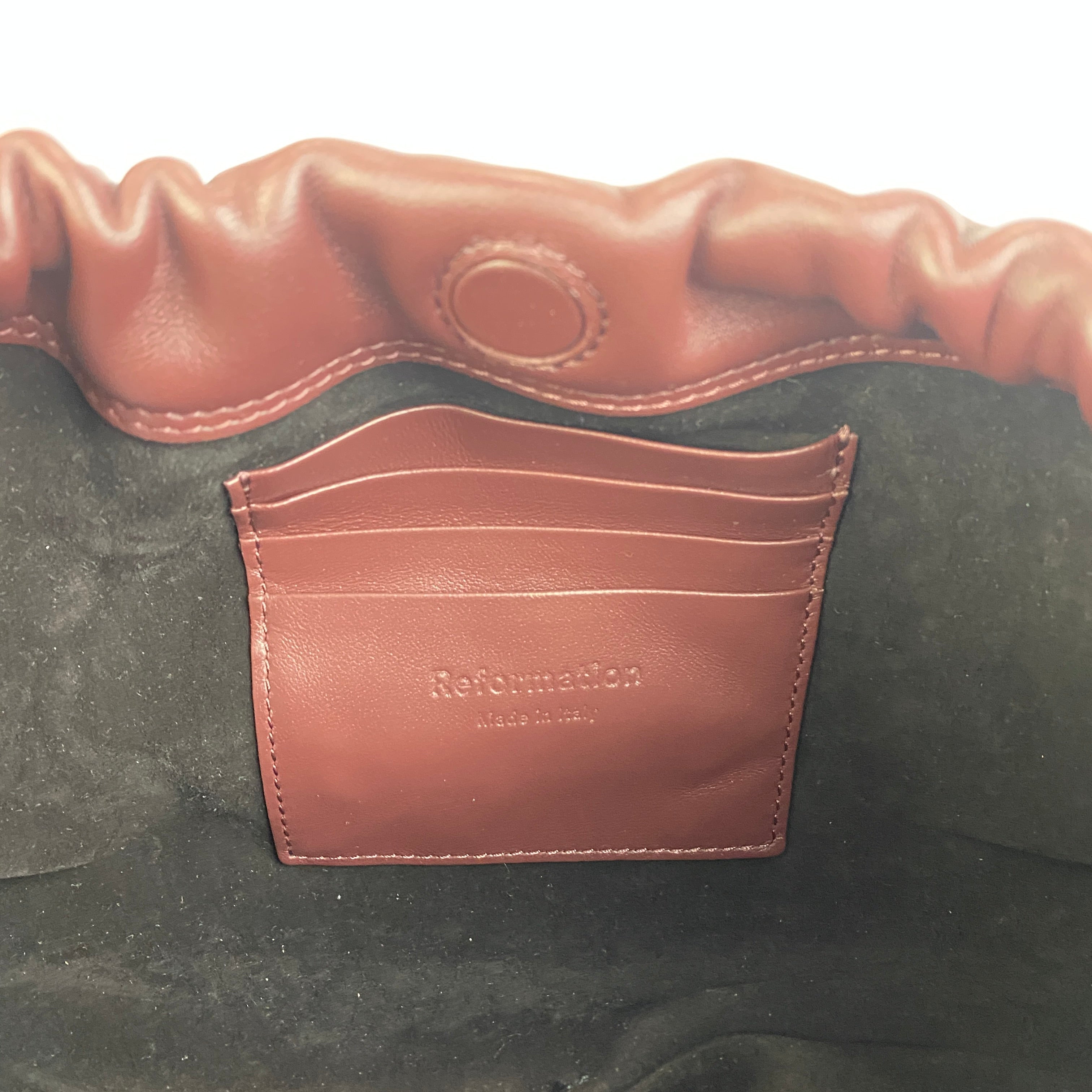 Reformation New £350 Burgundy Dahlia Shoulder Bag