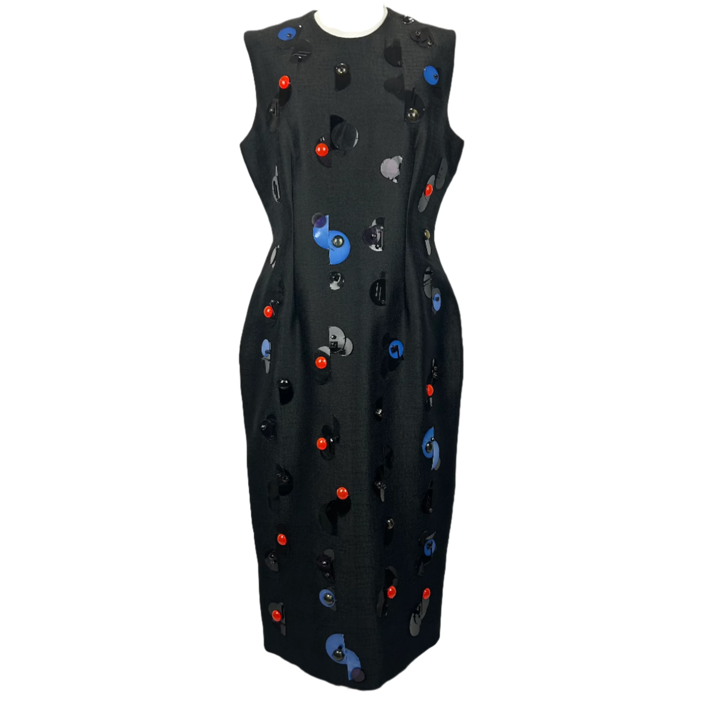 Roksanda New Black Embellished Farndon Shift Dress XL