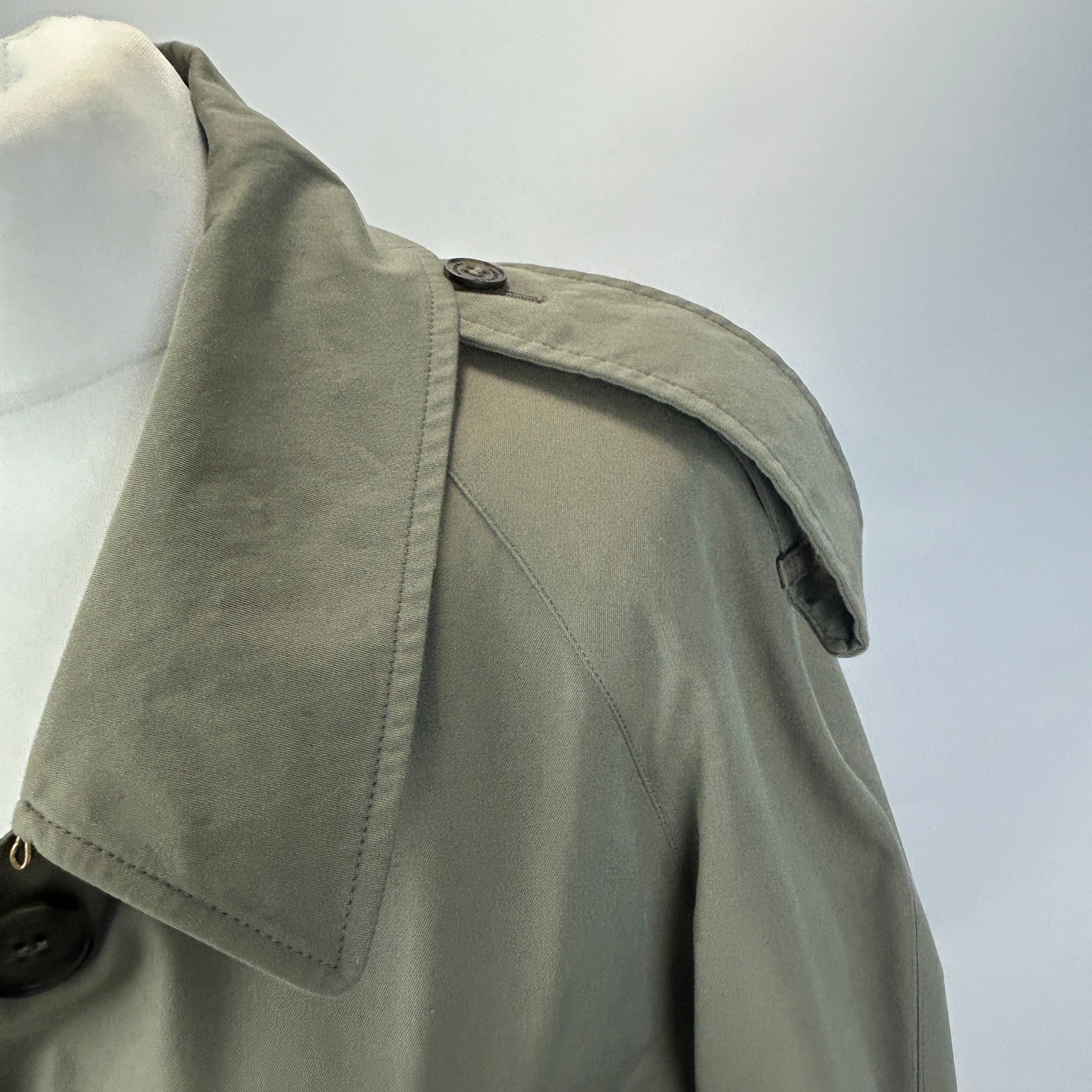 Burberry Rare Olive Side Slit Trench Coat XS/S