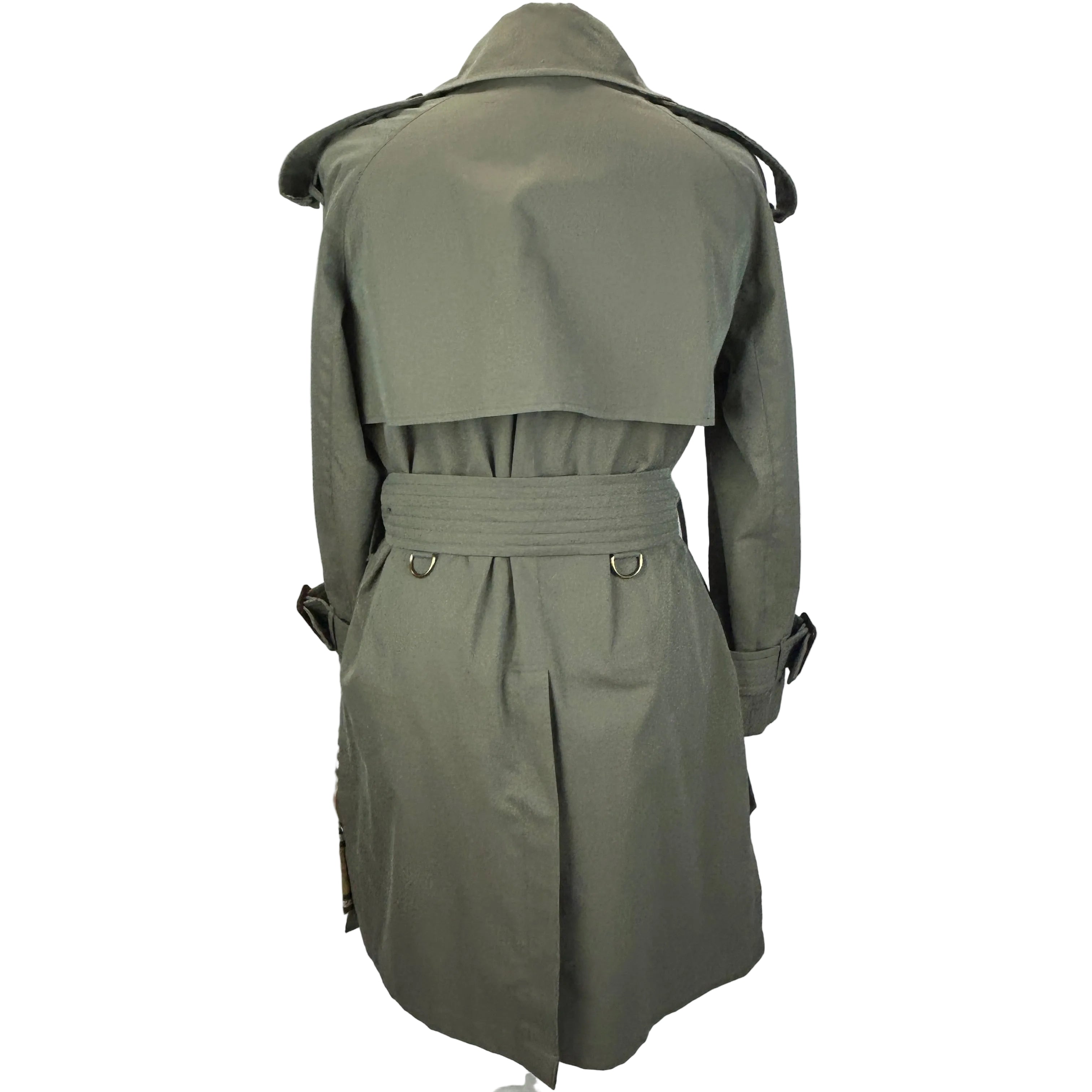 Burberry Rare Olive Side Slit Trench Coat XS/S