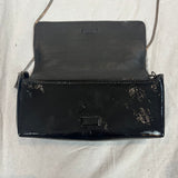 Dries Van Noten Black Patent Leather & Jet Bead Evening Bag