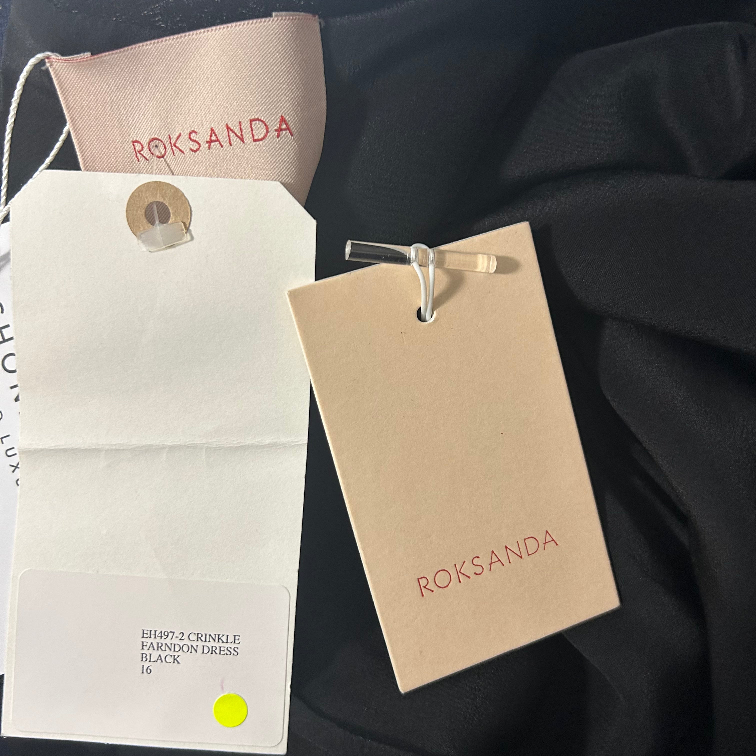 Roksanda New Black Embellished Farndon Shift Dress XL