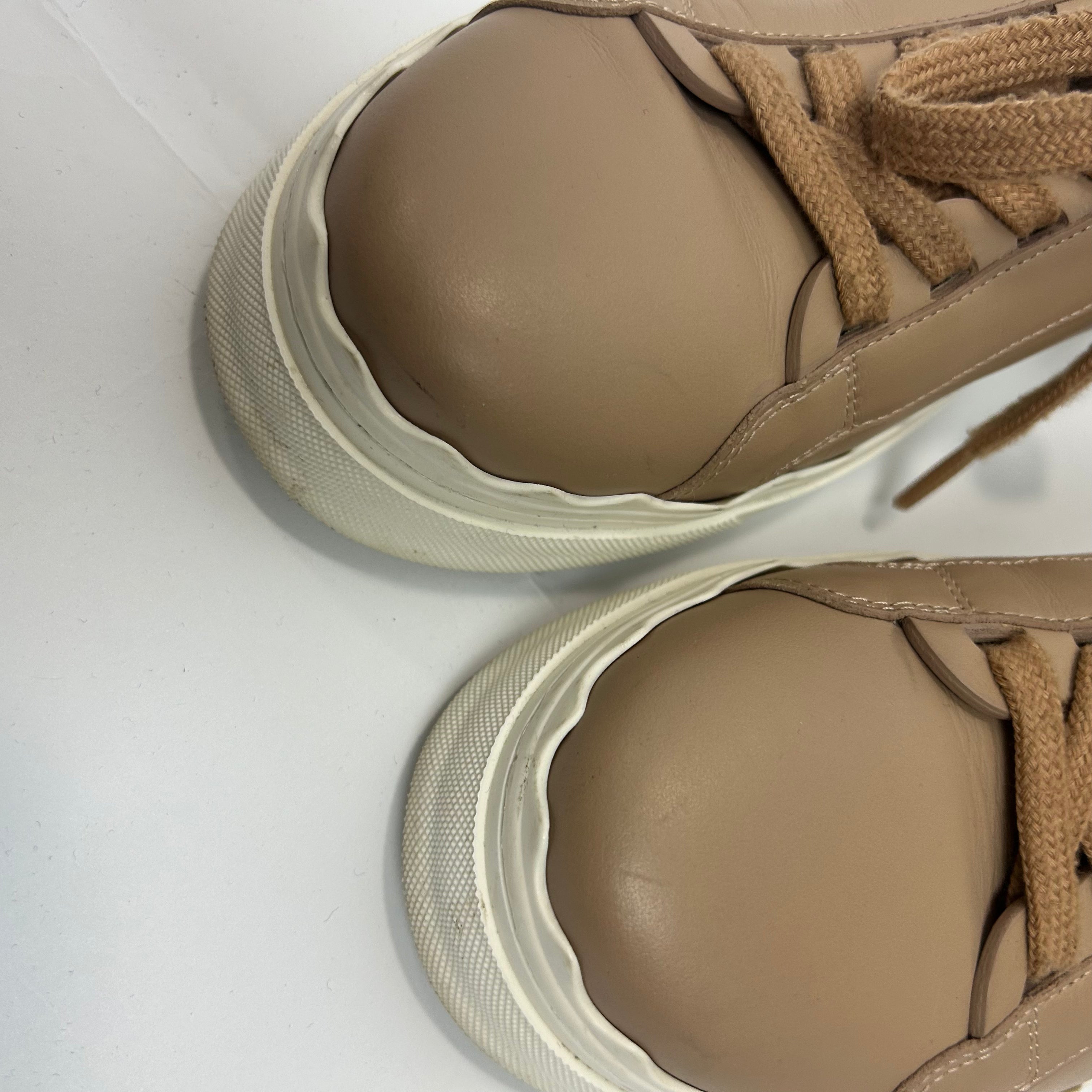 Chloe £450 Pale Coffee Leather Lauren Trainers 41
