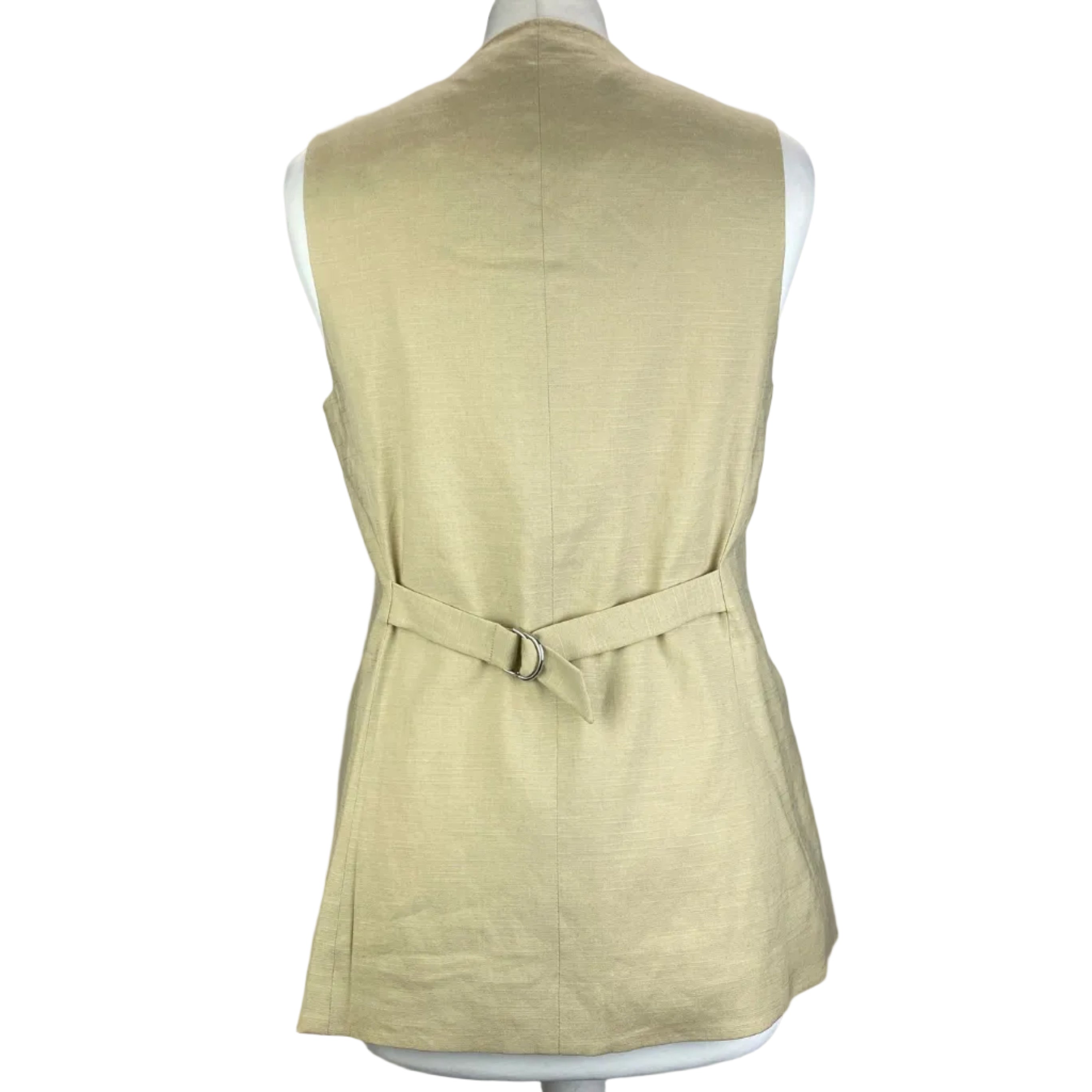 Veronica Beard New £420 Beige Linen Waistcoat M