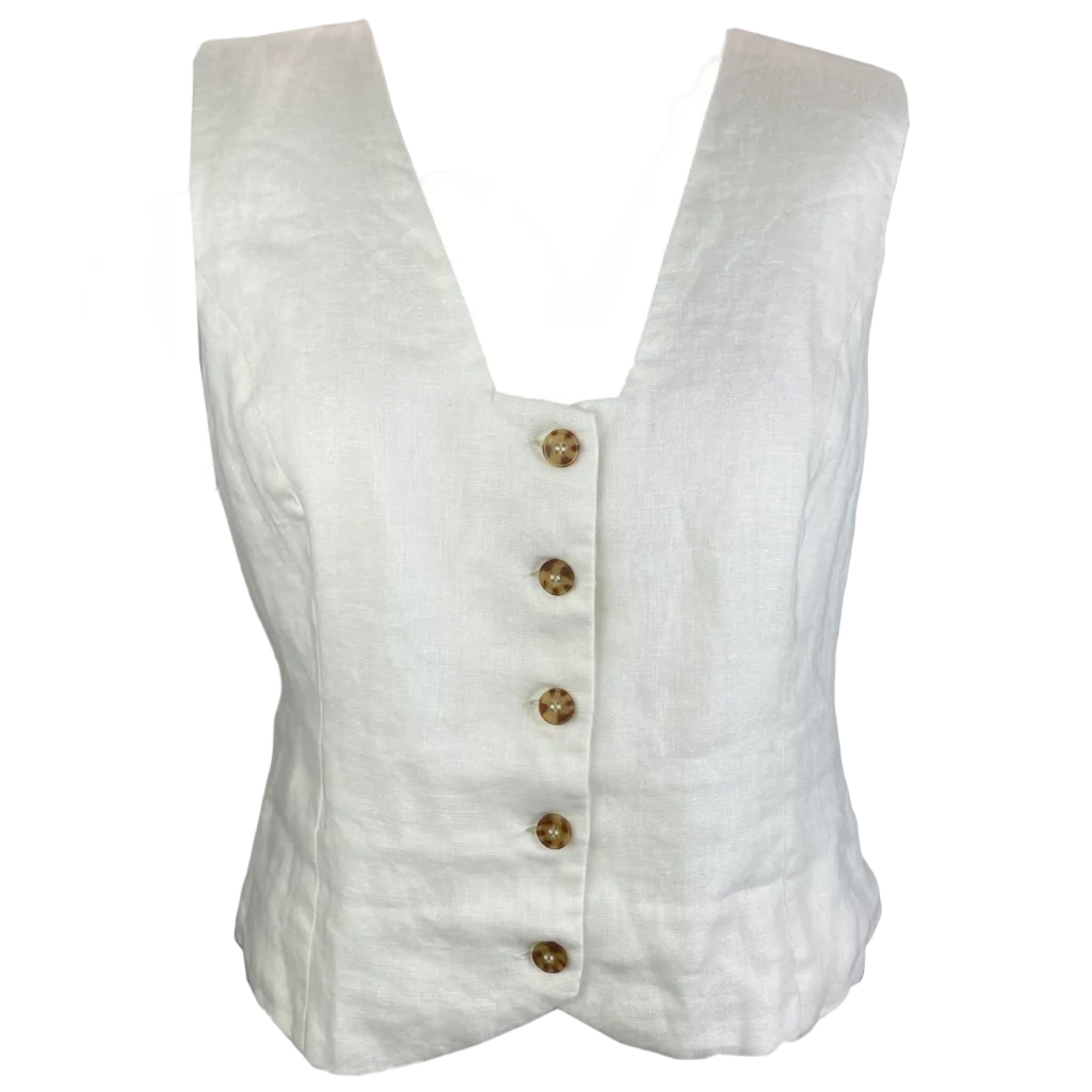 Posse New White Linen Waistcoat L