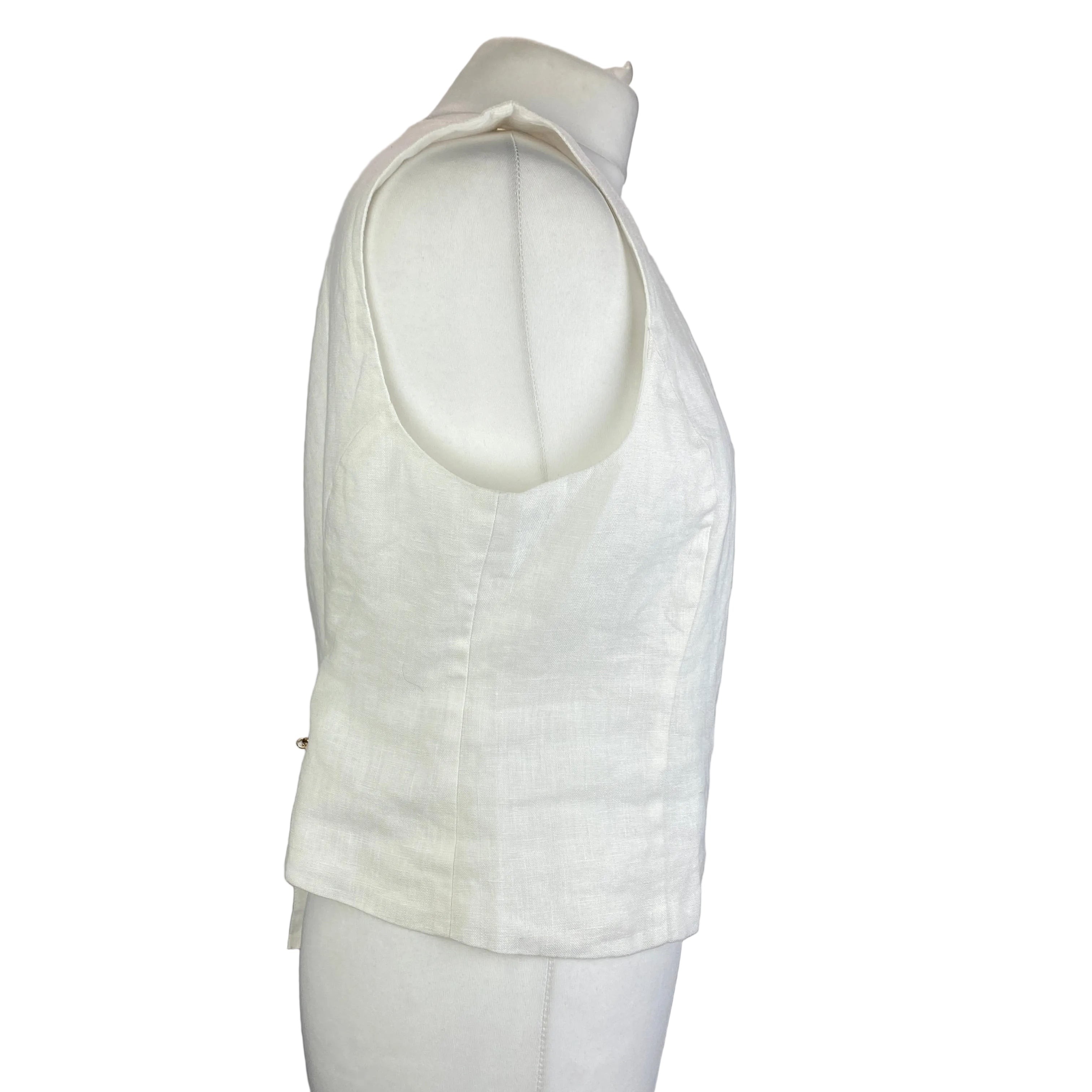 Posse White Linen Vest Linen L