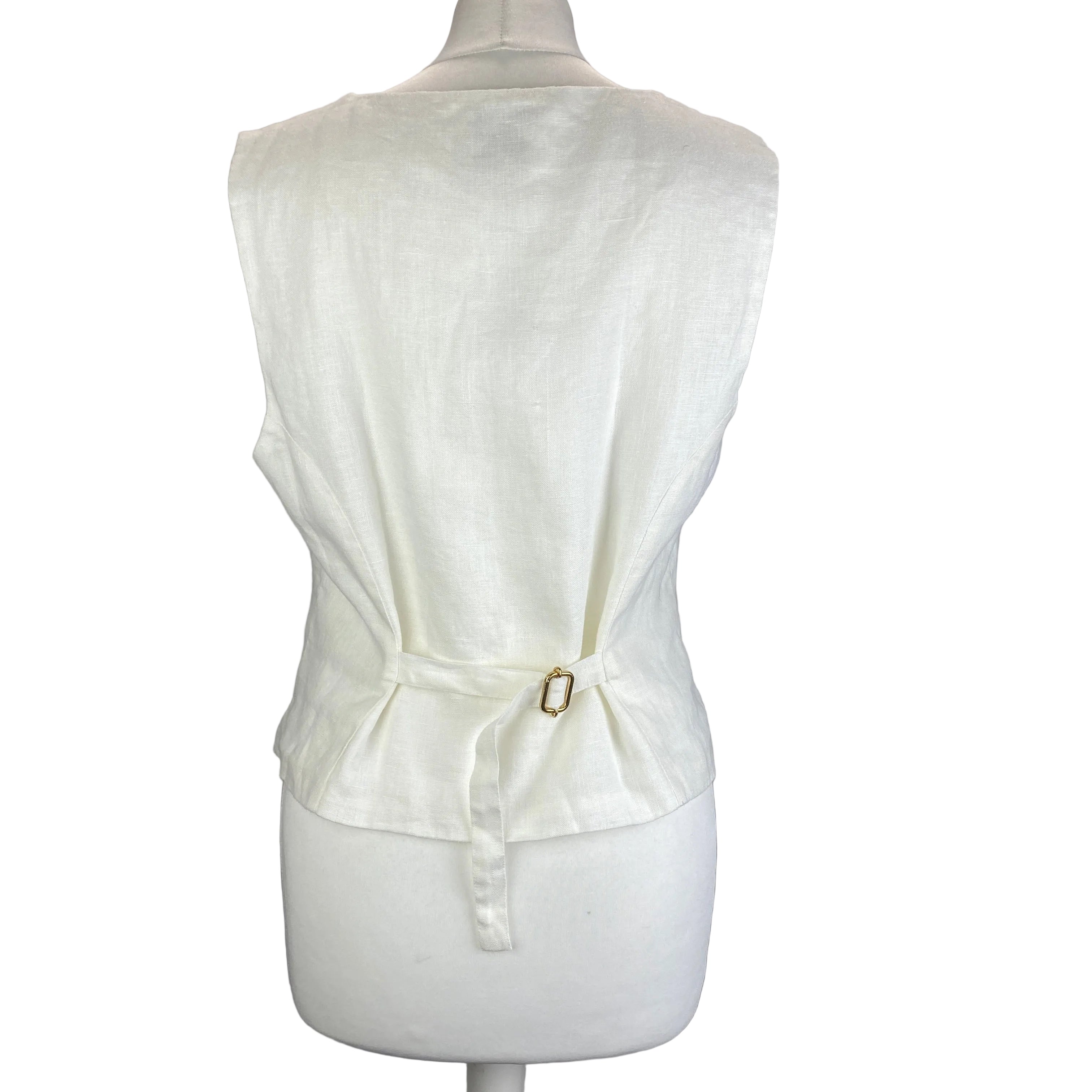 Posse White Linen Vest Linen L