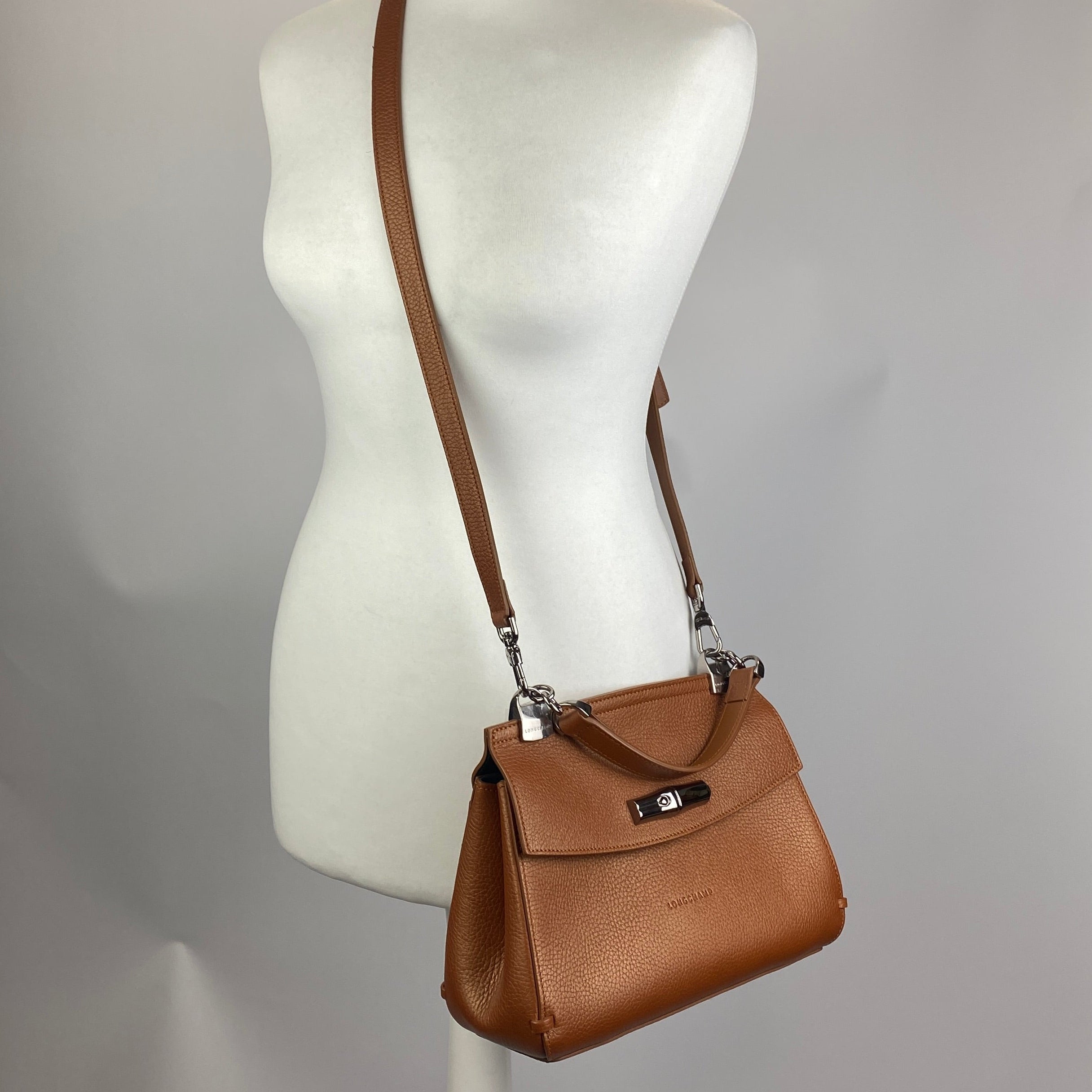 Longchamp New Madeleine Brown Leather Shoulder Bag