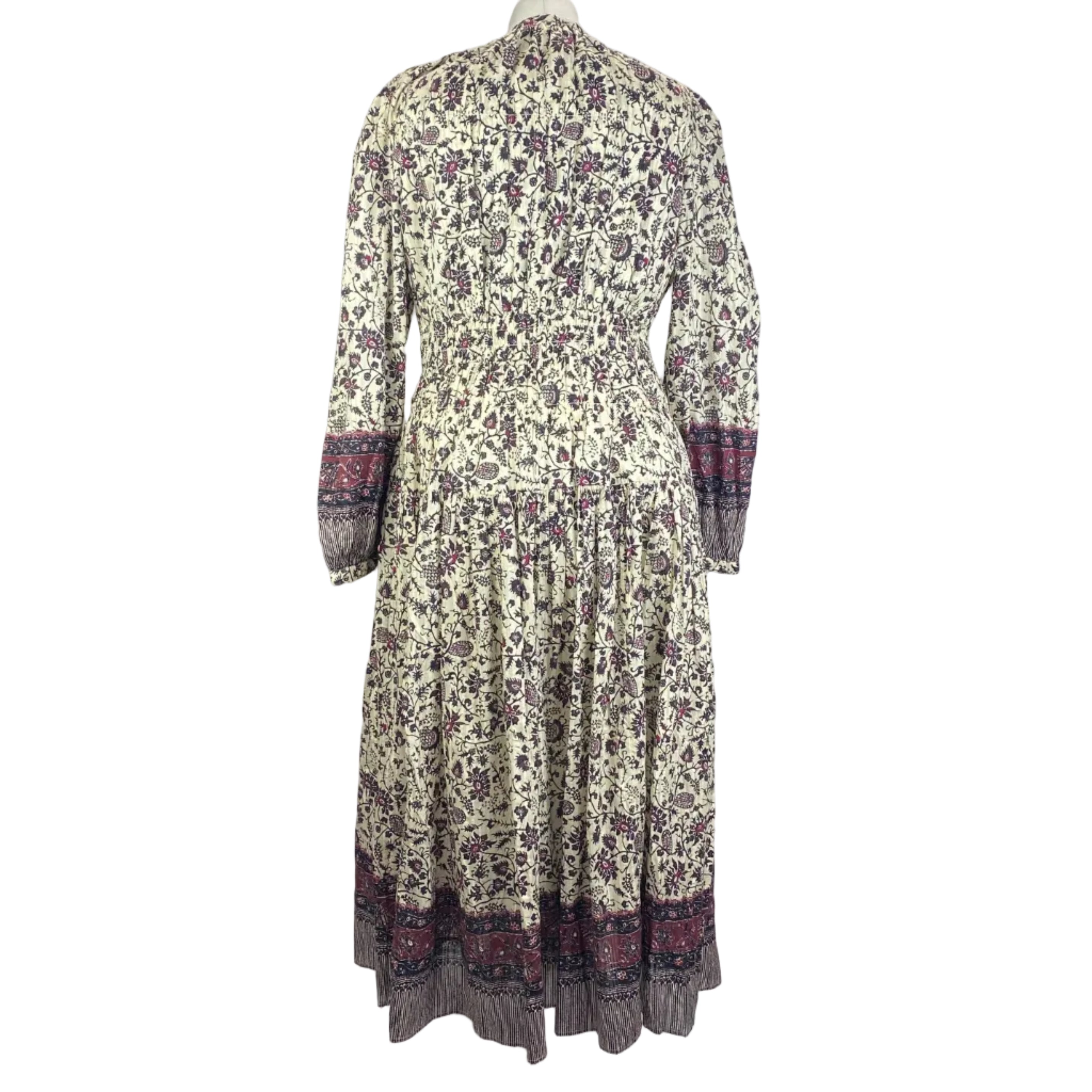 Ulla Johnson £510 Cream & Burgundy Mona Dress S