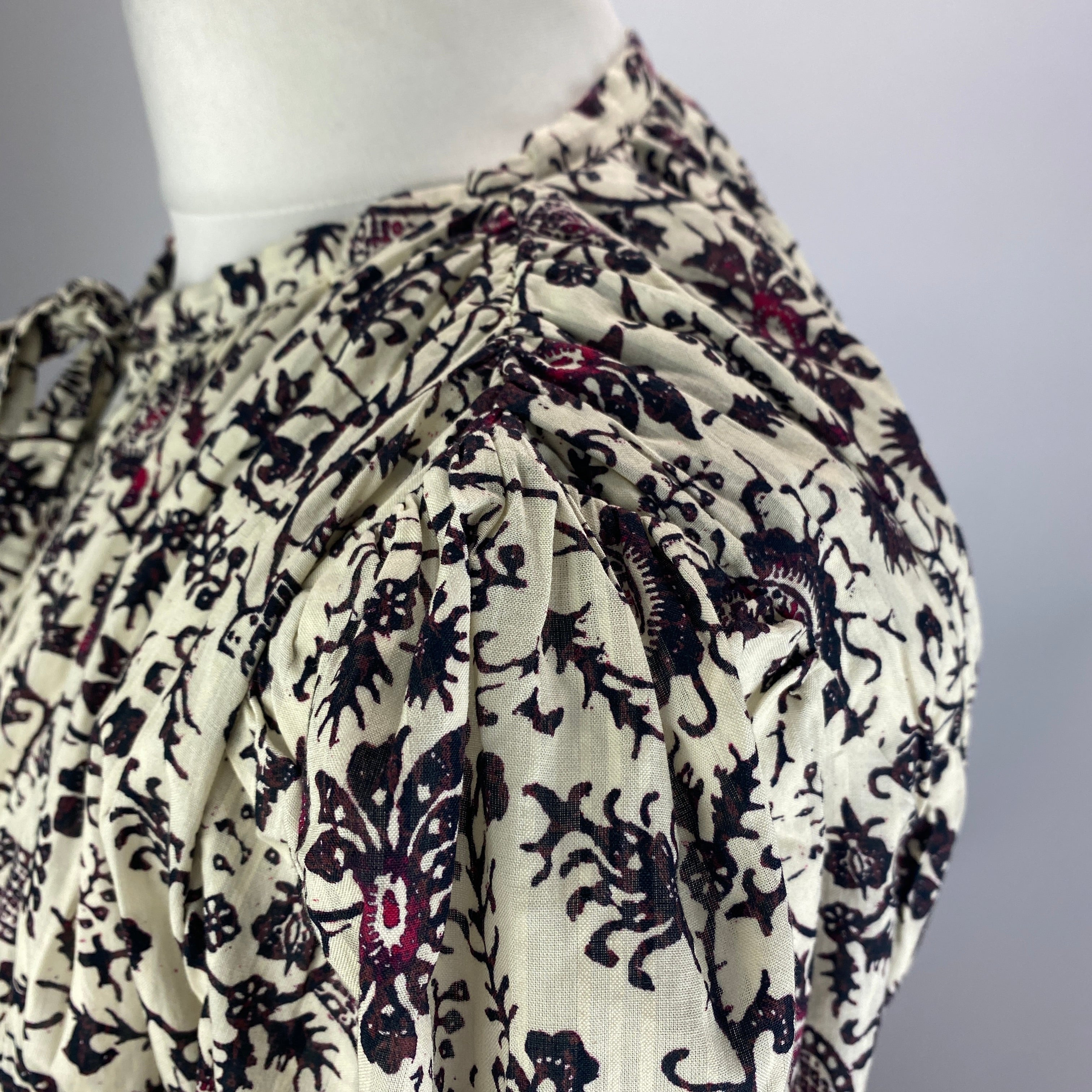 Ulla Johnson £510 Cream Burgundy Mona Midi Dress S