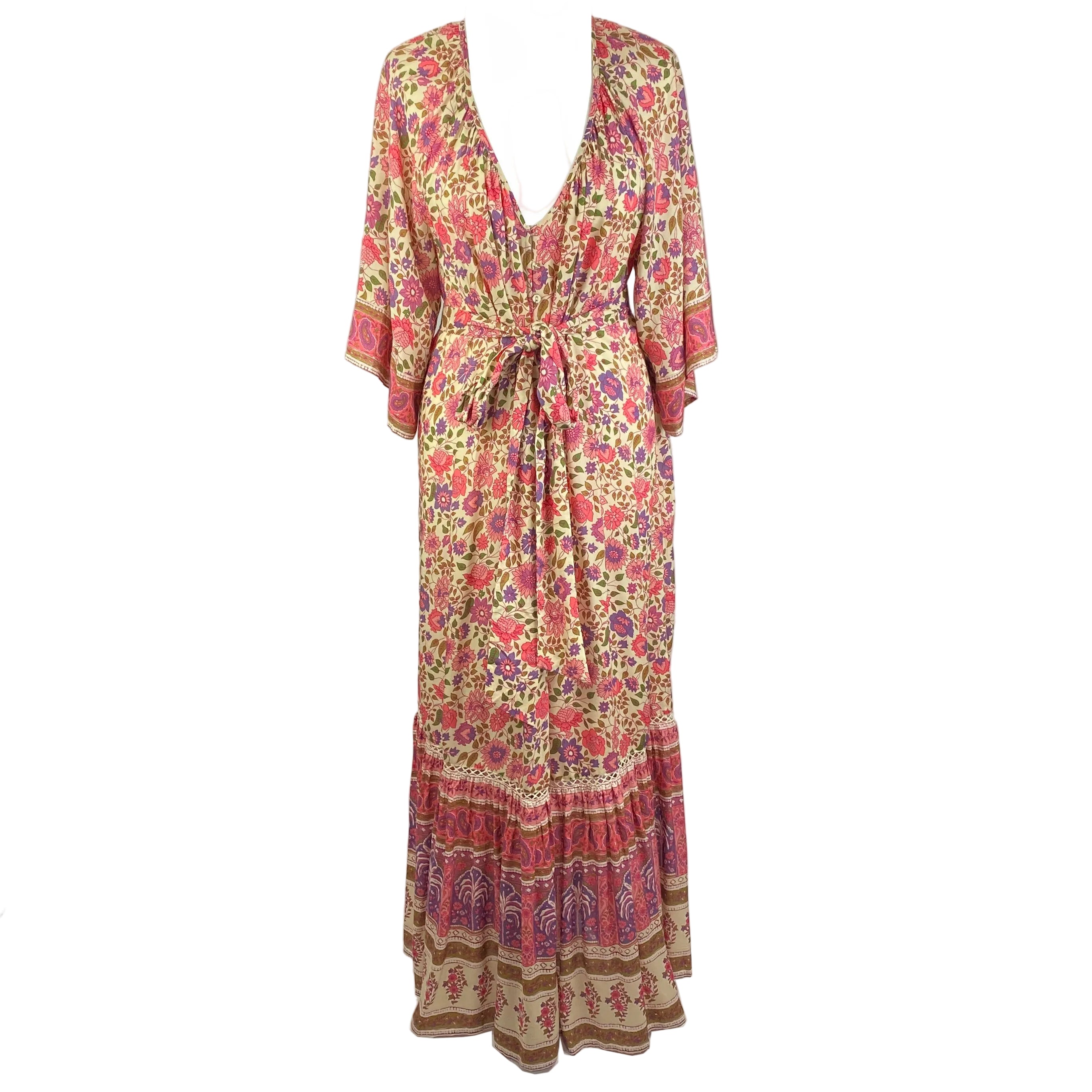 Spell New £265 Pink & Vanilla Elysian Dress M
