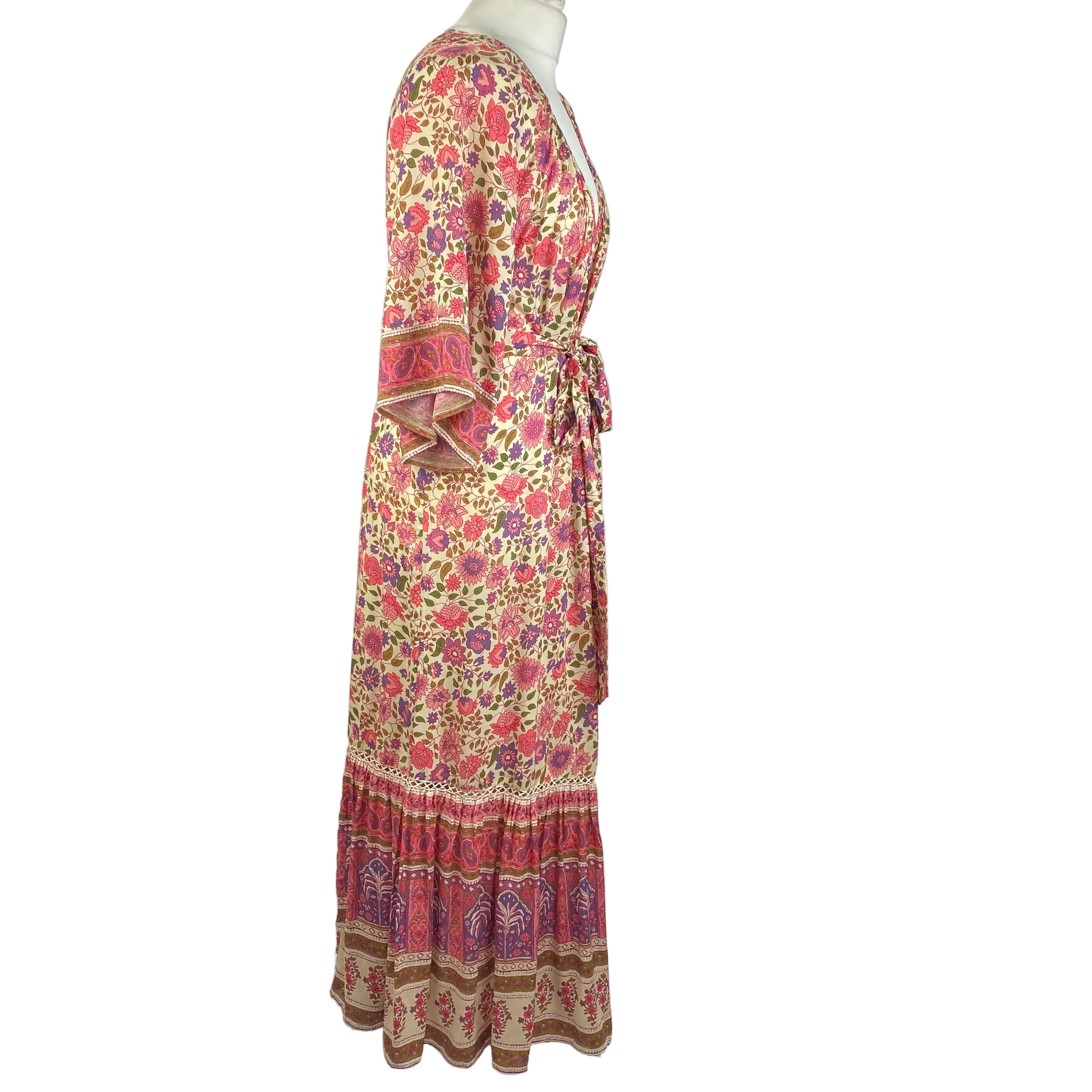 Spell New £265 Pink & Vanilla Elysian Dress M