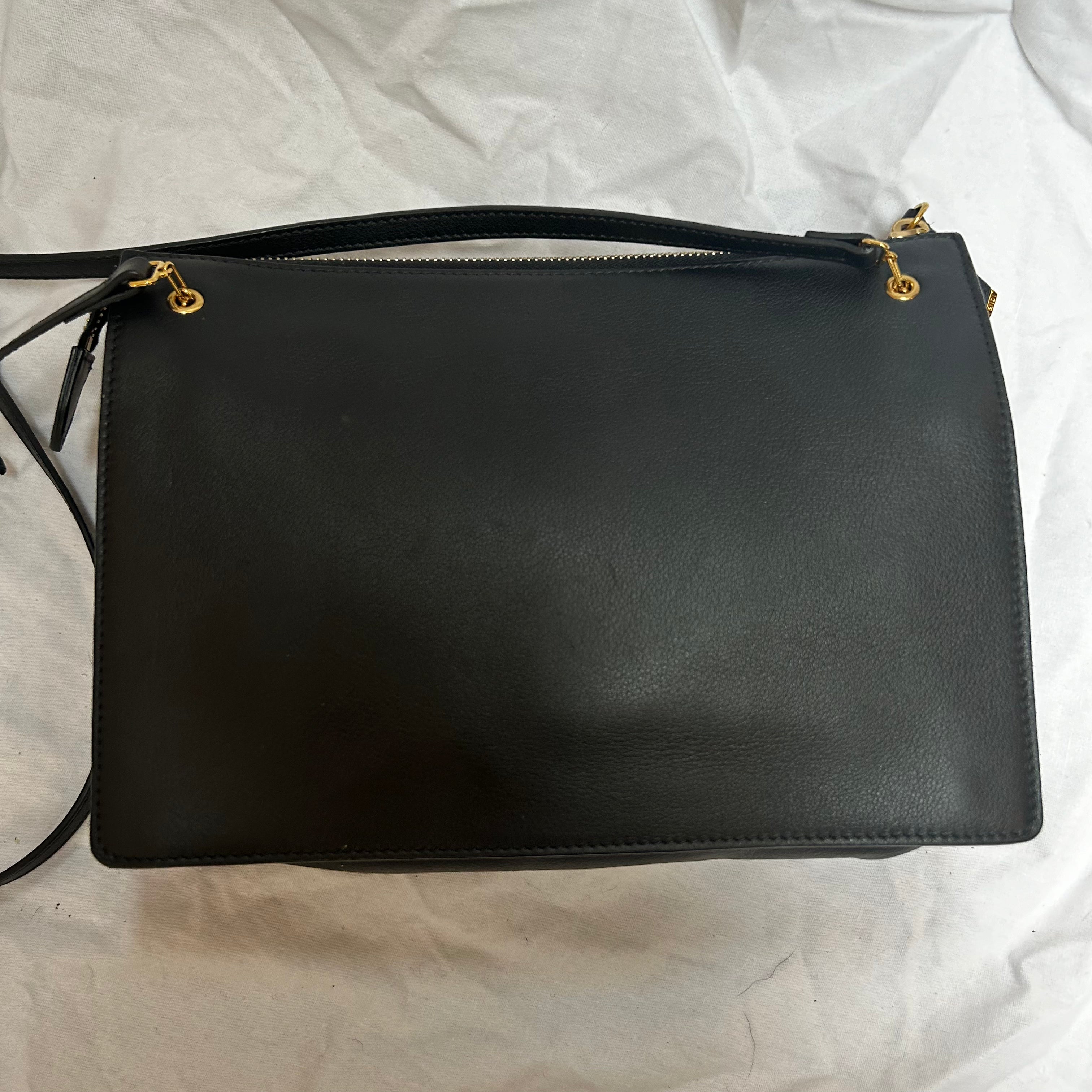 Fendi Black Lambskin Little Monster Crossbody Bag