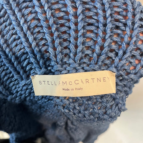 Stella McCartney Denim Blue Chunky Cotton Cable Knit Cardigan S
