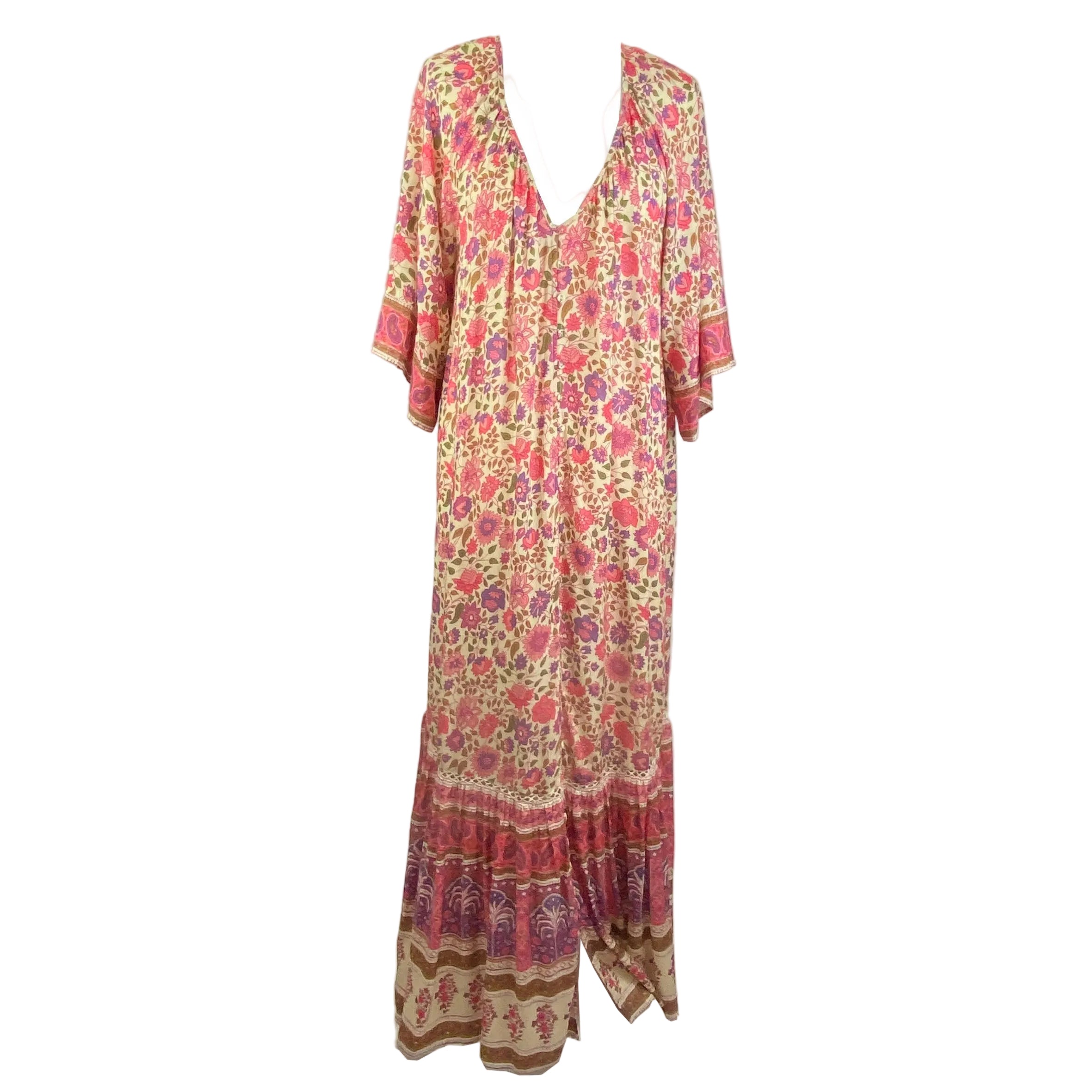Spell New £265 Pink & Vanilla Elysian Dress M