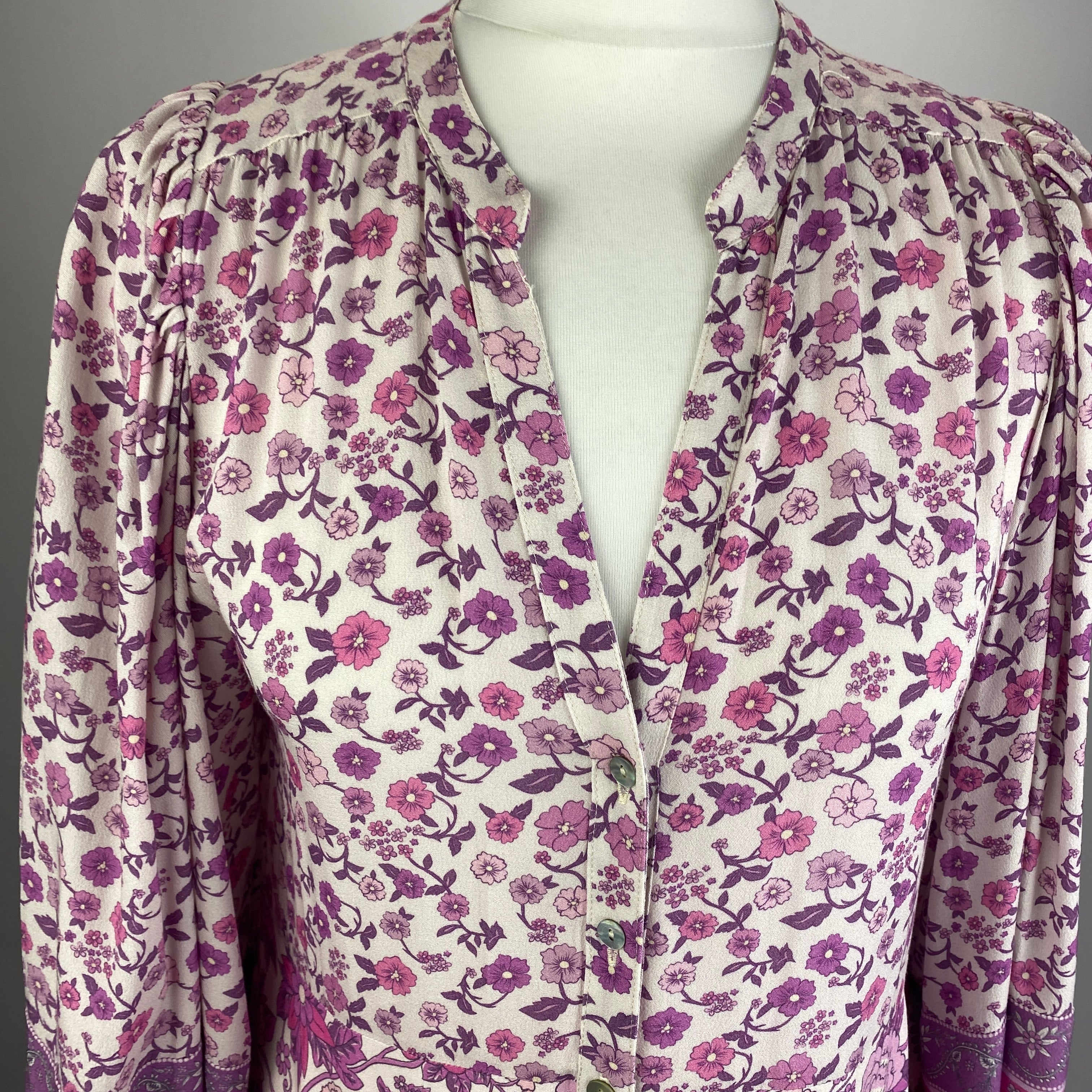 Spell New £265 Purple Floral Mossy Dress M
