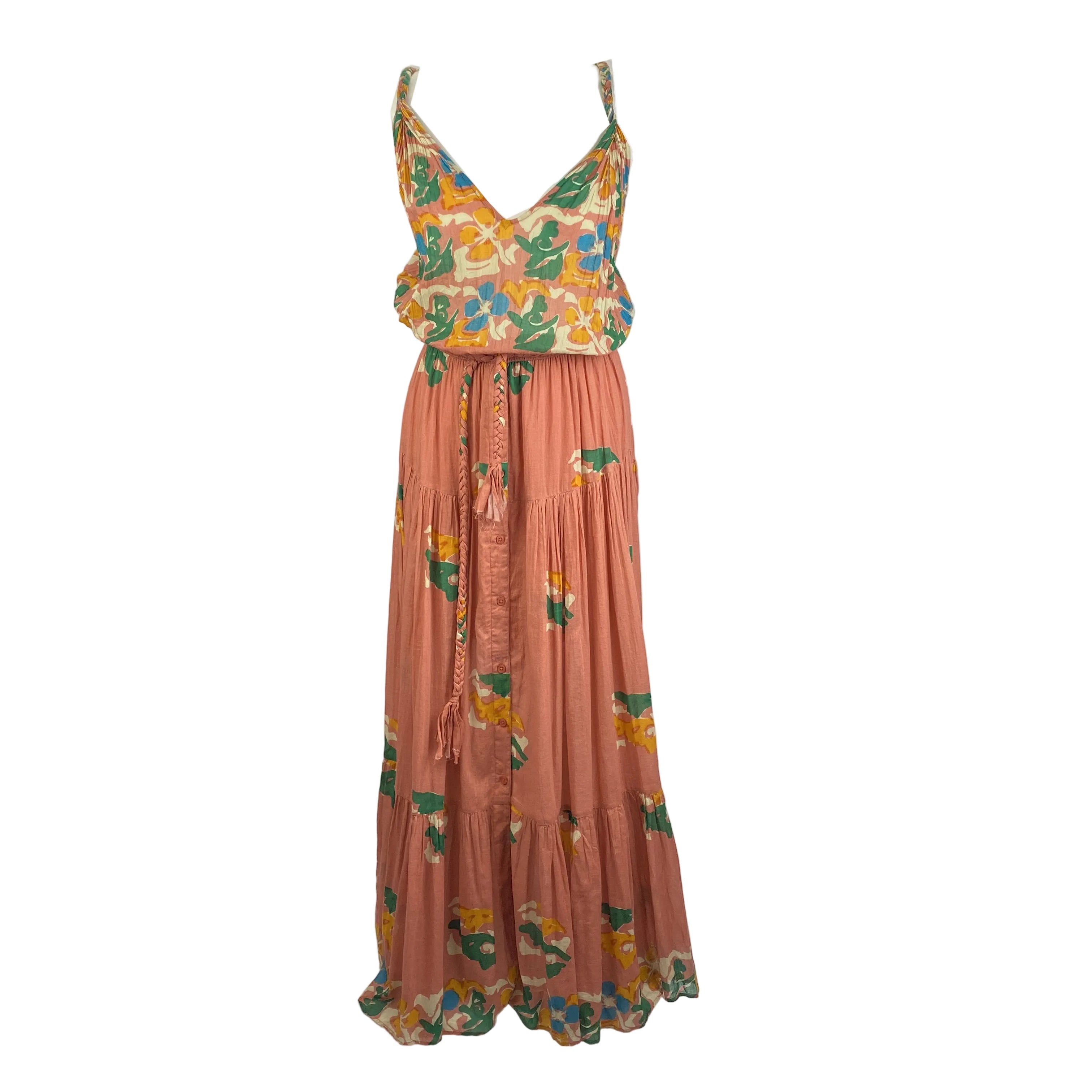 Mes Demoiselles New £260 Willou Pink Indian Print Dress XS