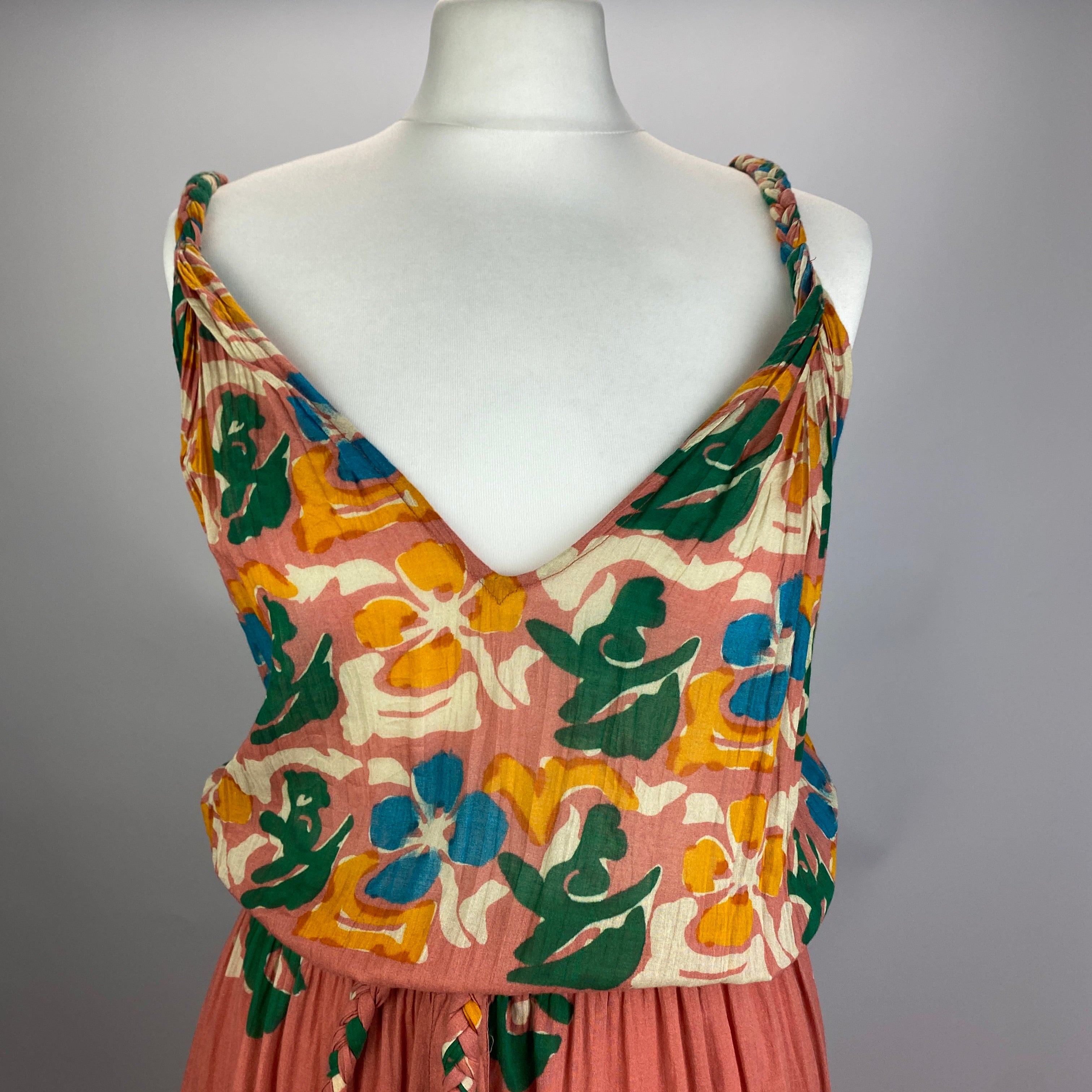 Mes Demoiselles New £260 Willow Pink Indian print Dress XS
