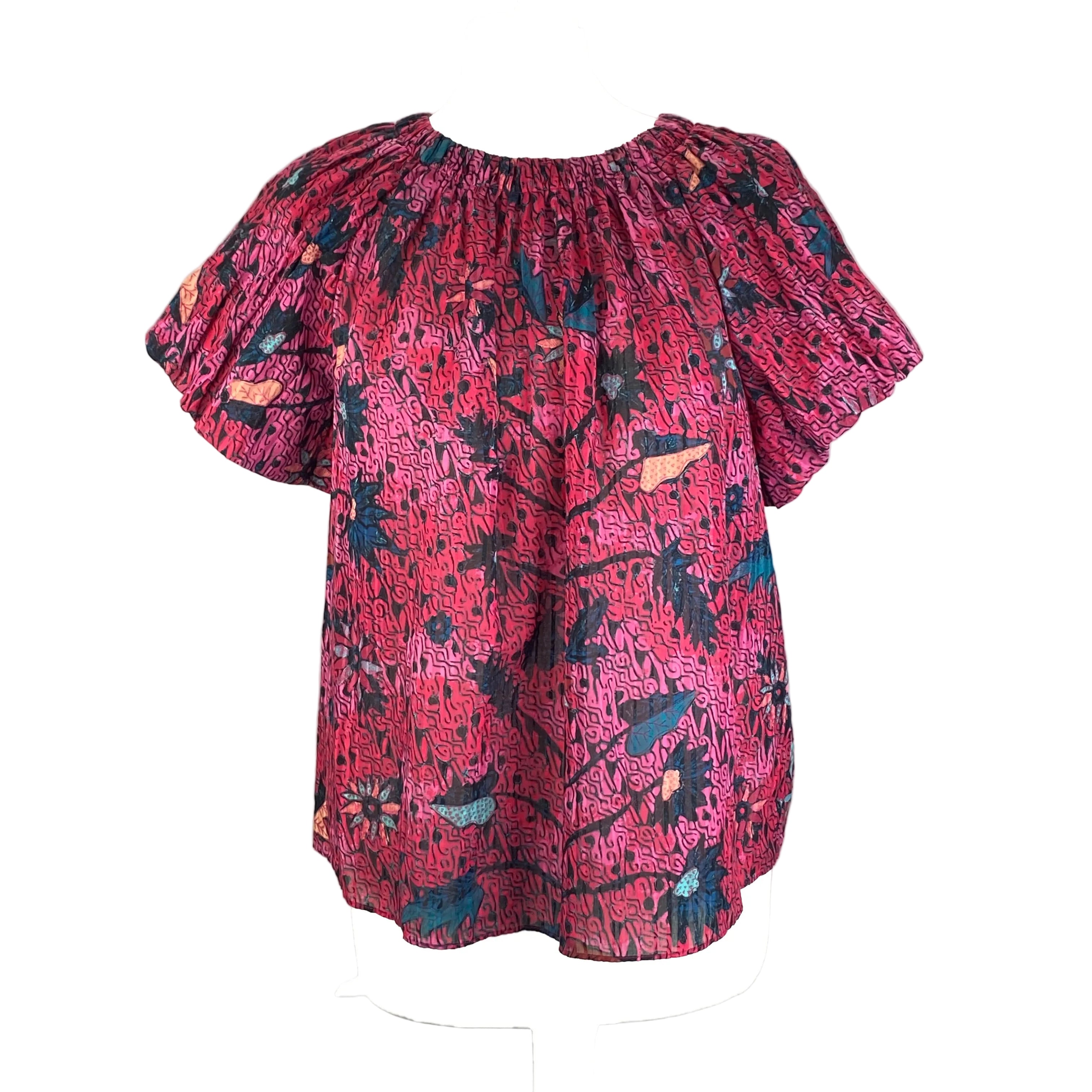 Ulla Johnson New Pink Flo Top Cotton Viscose Top S