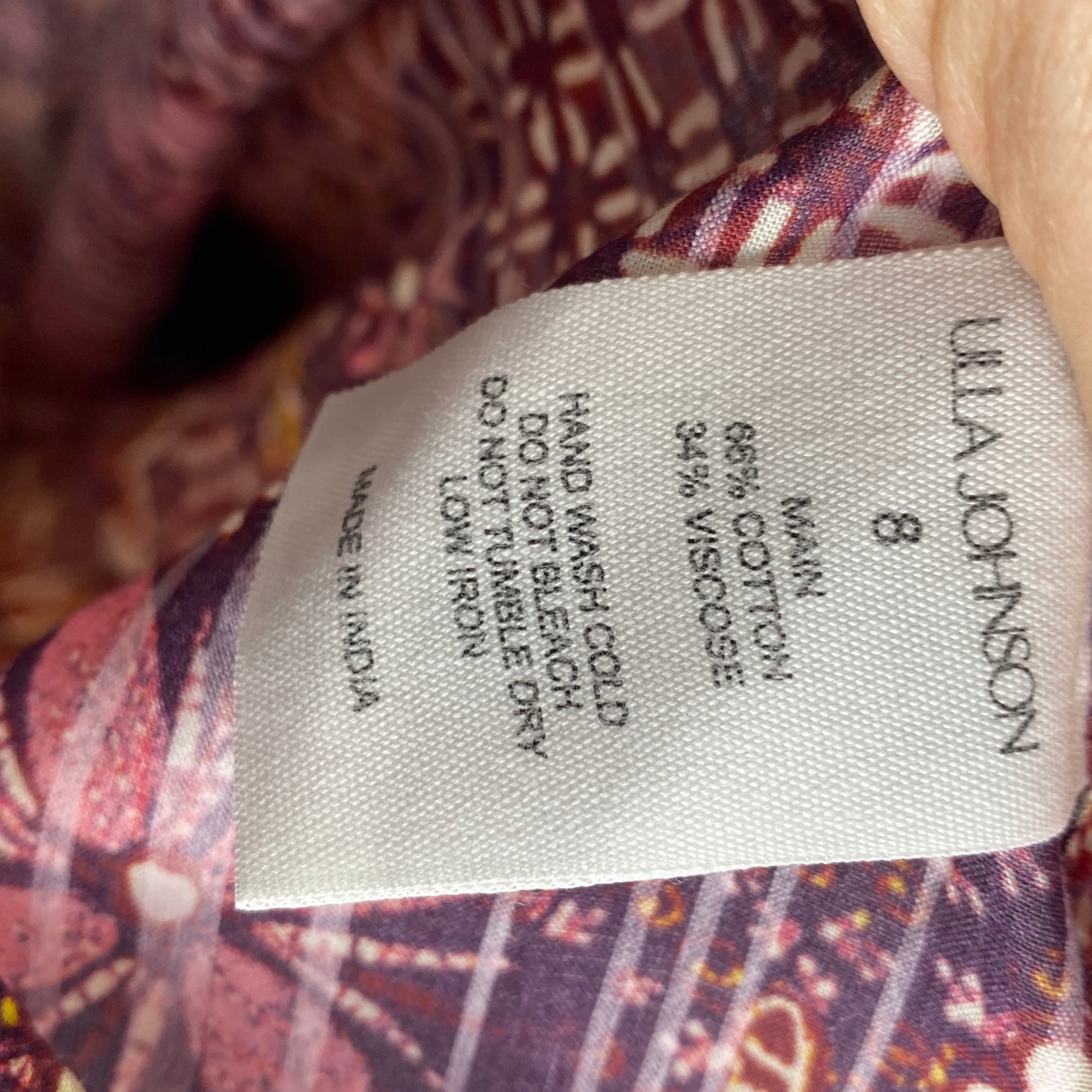 Ulla Johnson New Purple & Burgundy Batik Cotton Mix Top M