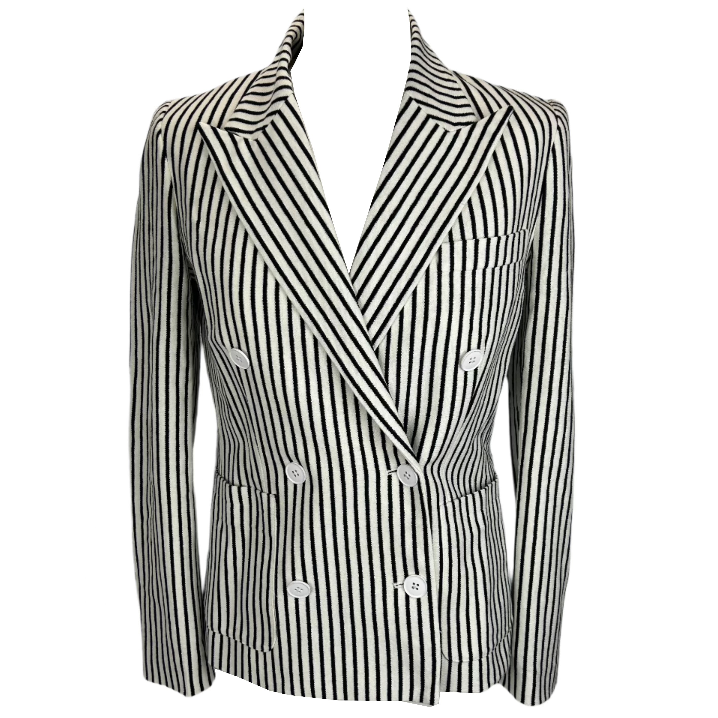 Polo Ralph Lauren New Monochrome Pinstripe Jersey Jacket XS