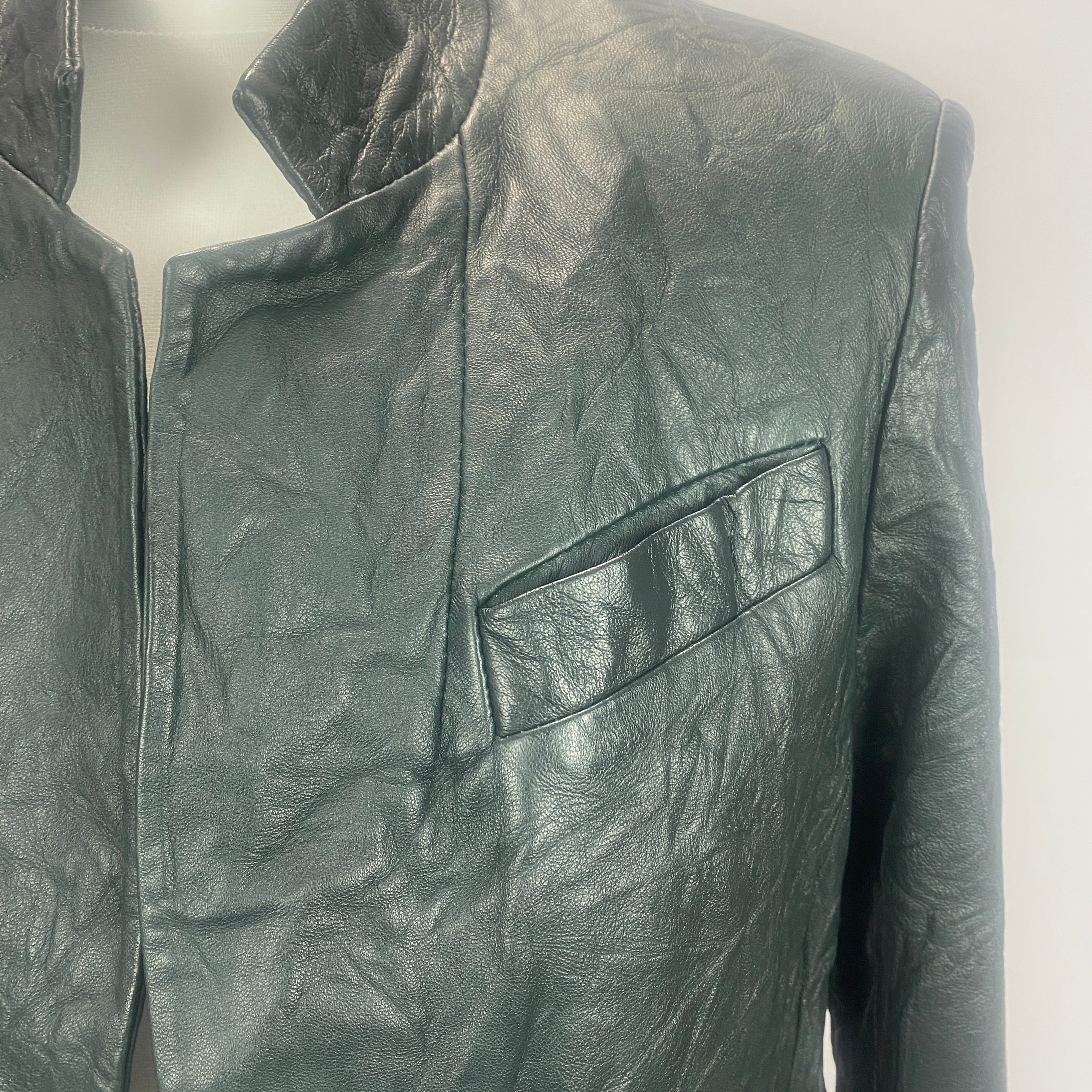 Zadig & Voltaire New £665 Forest Green Veryn Leather Jacket S