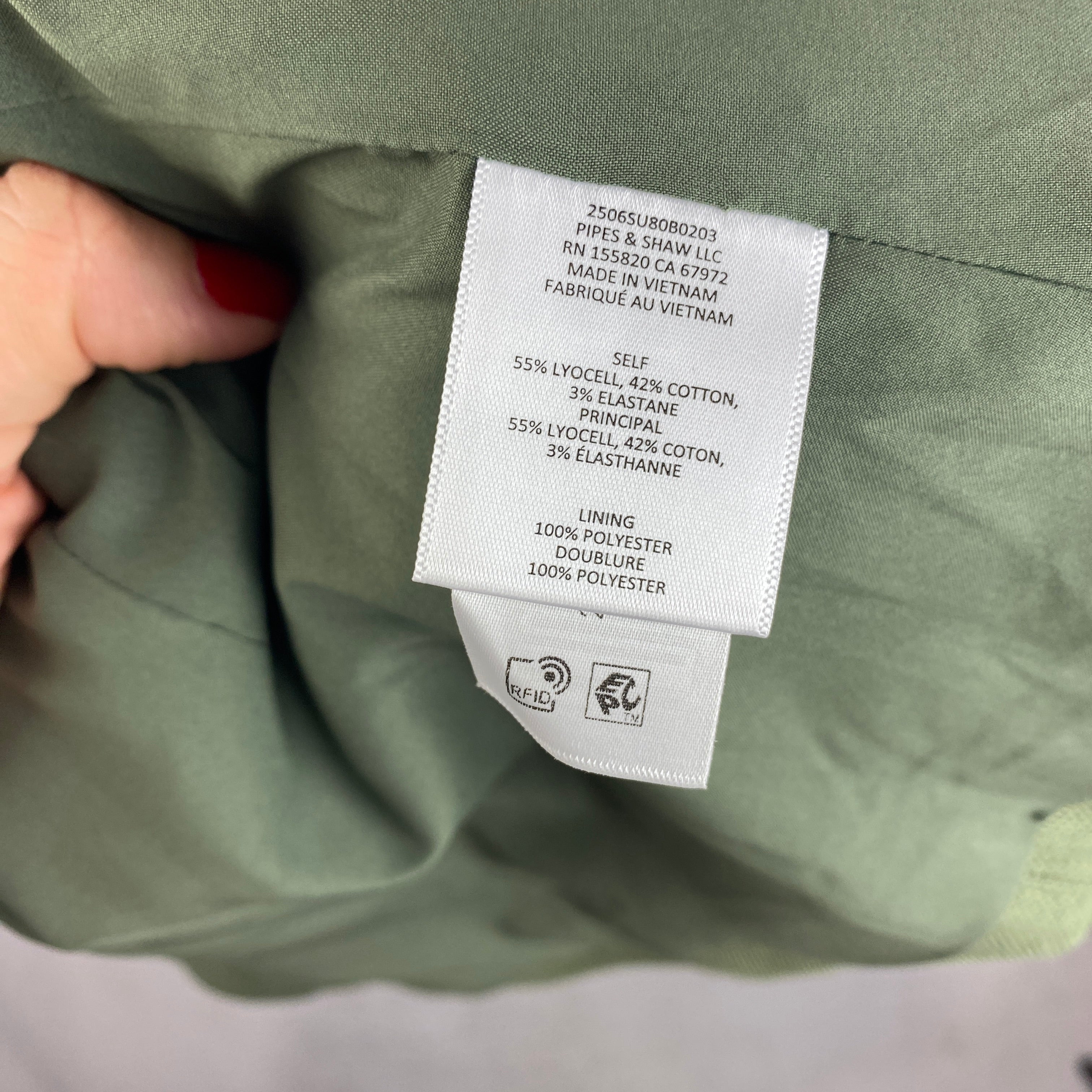 Veronica Beard £420 Olive Green Avalina Vest Linen Blend M
