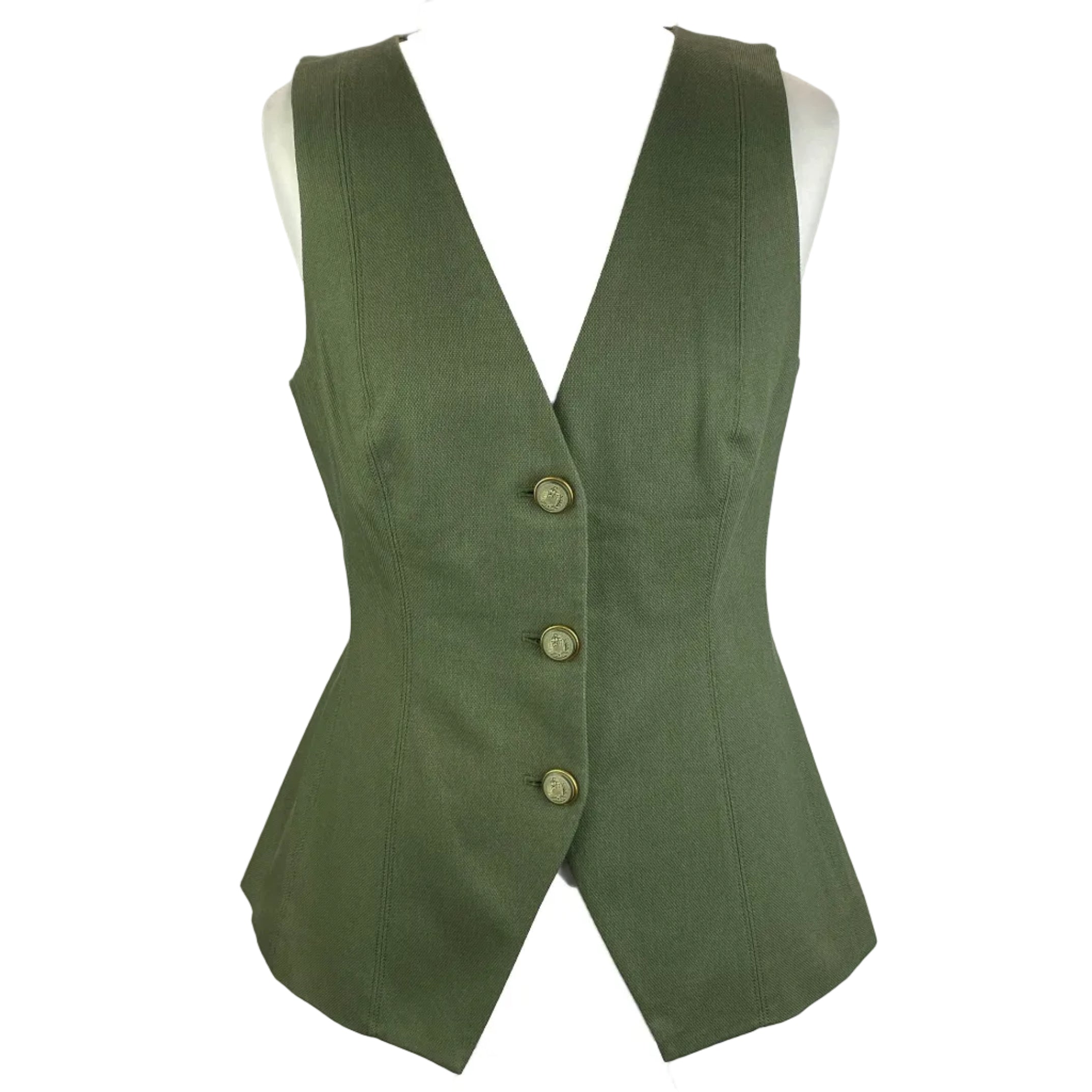 Veronica Beard New £420 Olive Avalina Waistcoat M