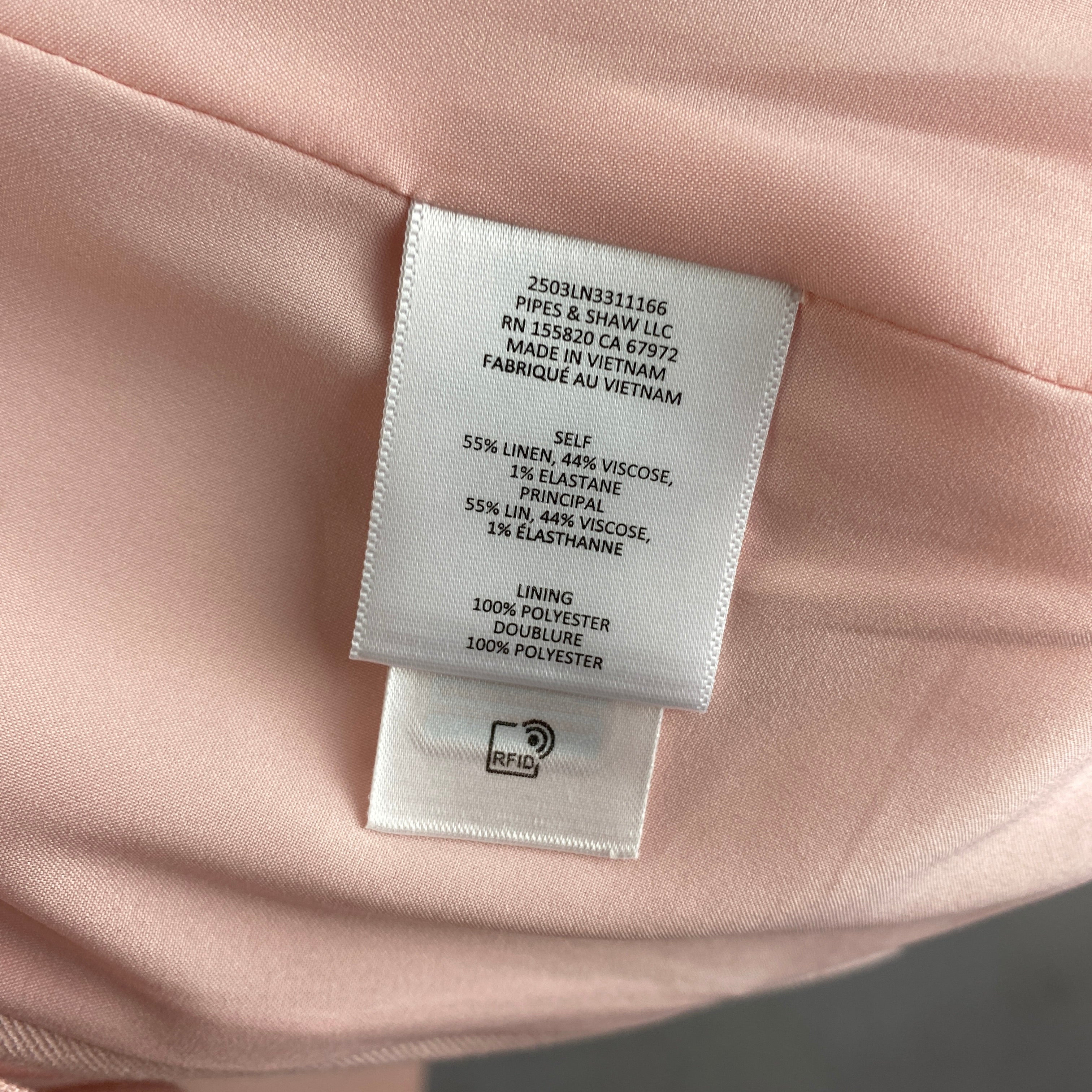 Veronica Beard £420 Pink Shell Louis Vest Linen Blend M