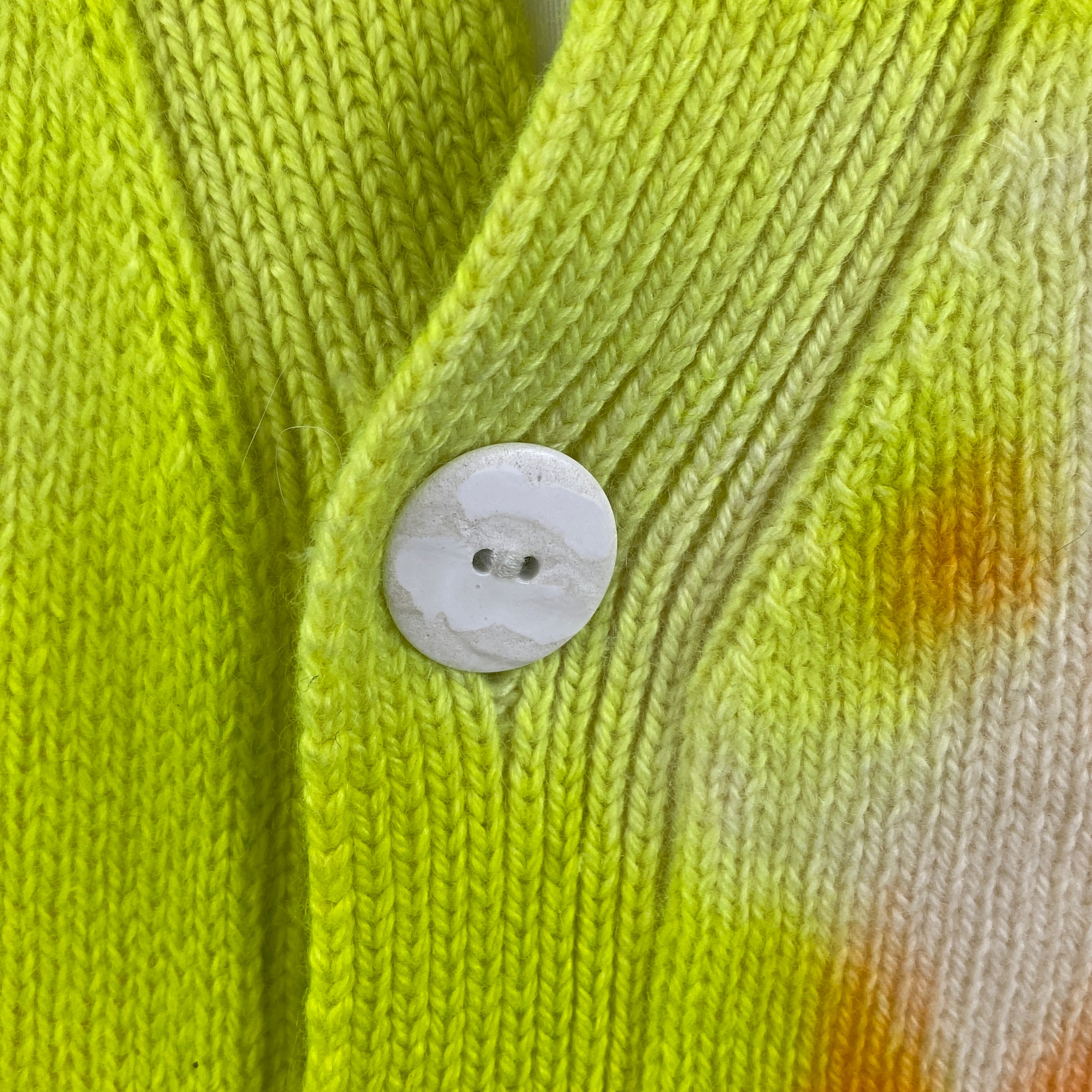The Elder Statesman £1765 Neon Tie Dye Cashmere Cardigan XS