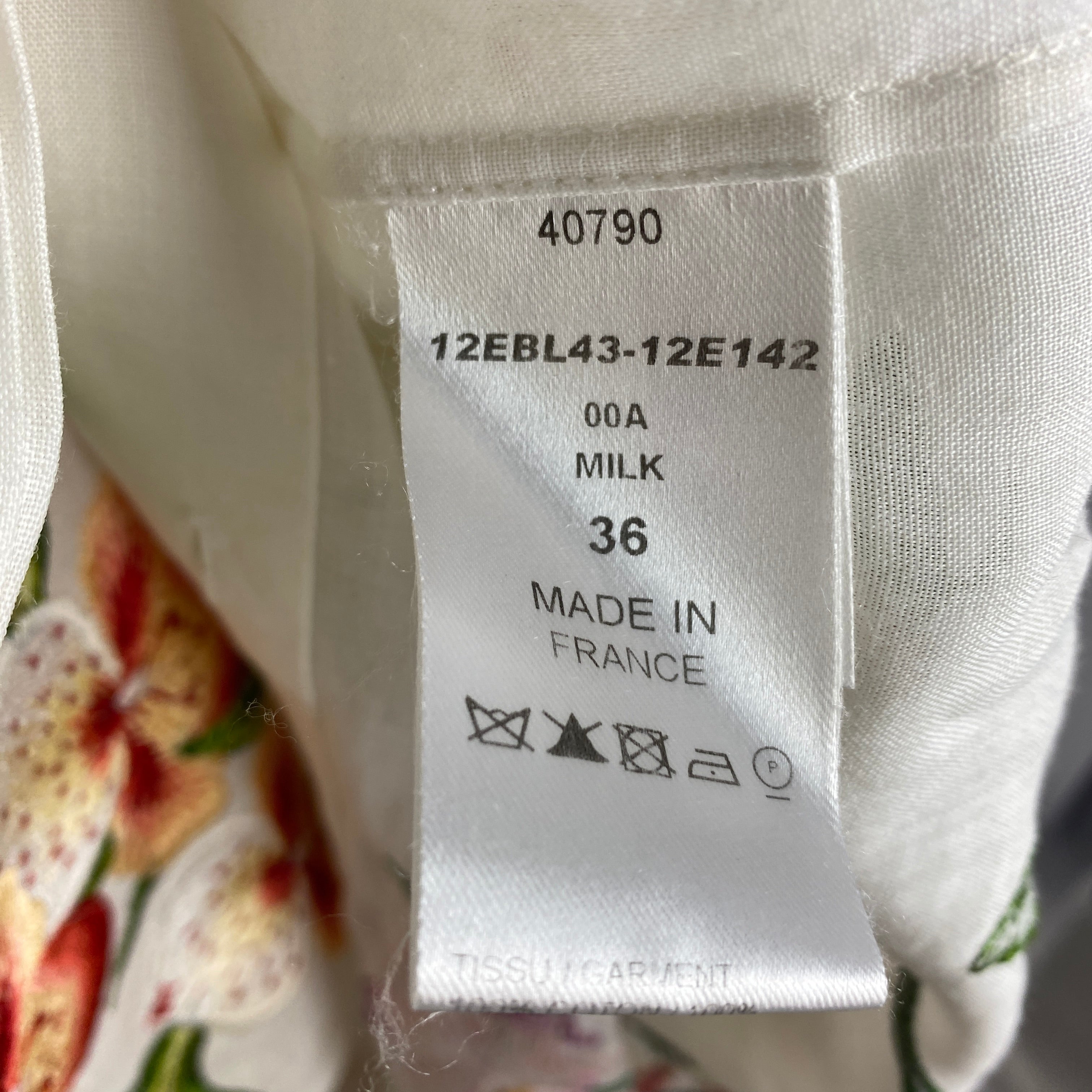 Chloe White Orchid Embroided Cotton Shirt XS