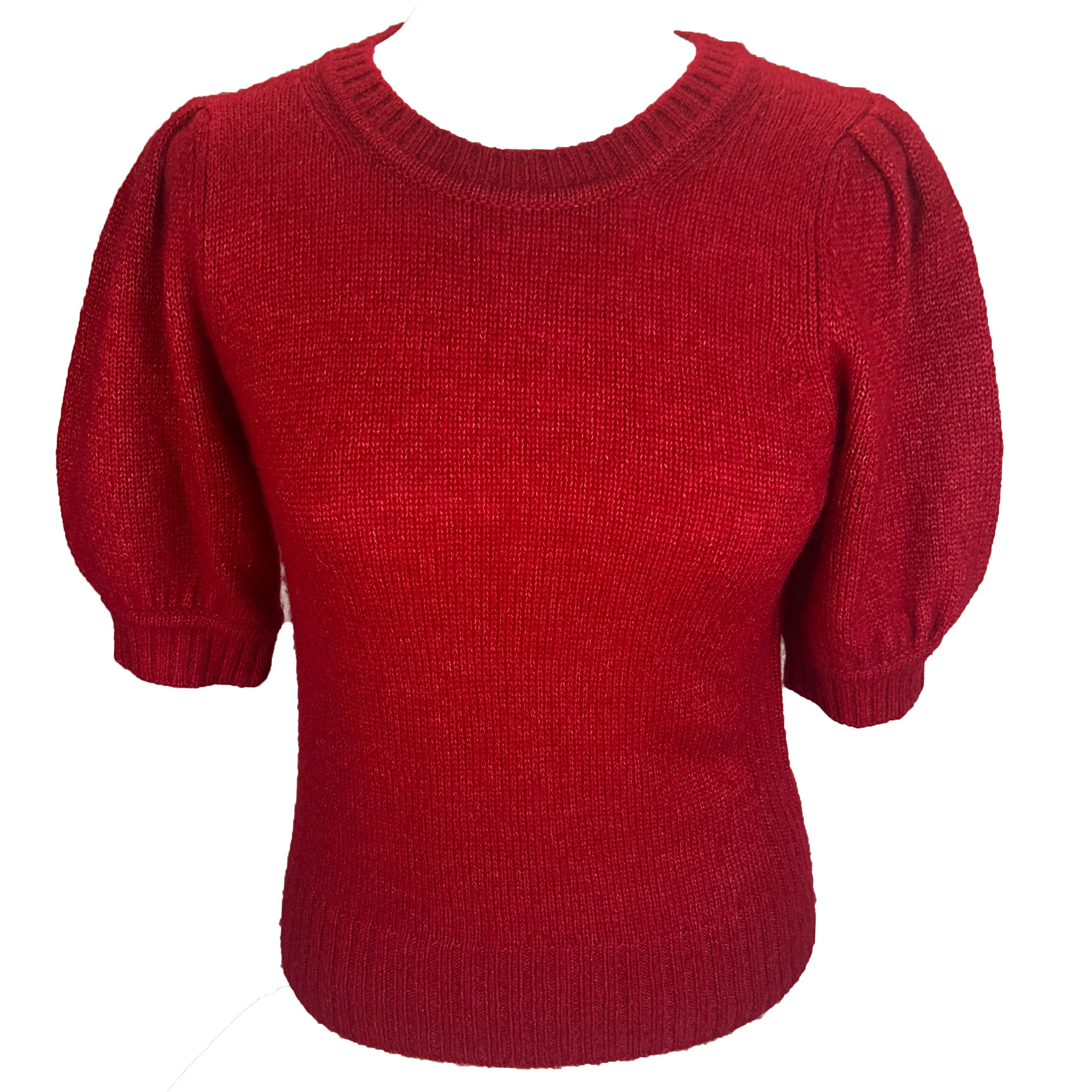 Me&Em Scarlet Wool & Cashmere Puff Sleeve Sweater S