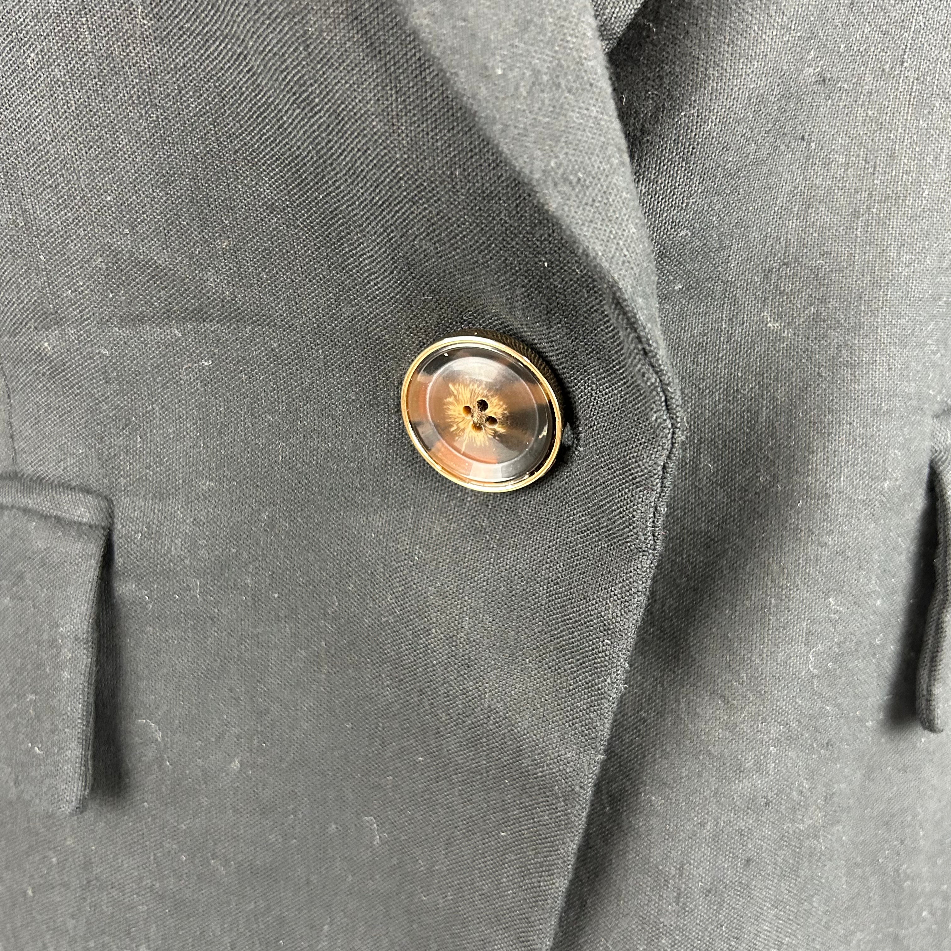 Veronica Beard Black Linen Mix Jacket S